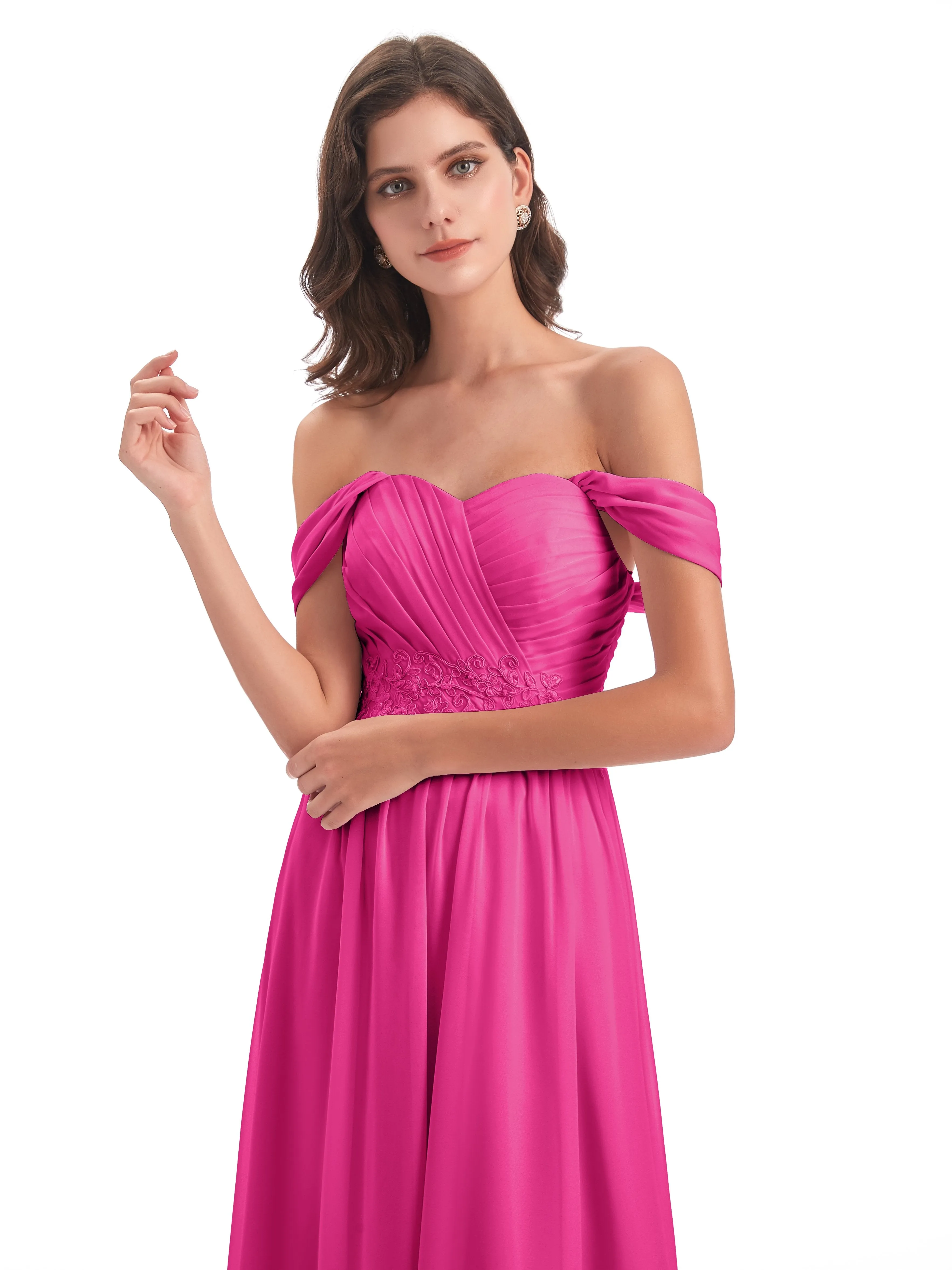 Mollie Sexy Chiffon Off The Shoulder Bridesmaid Dresses