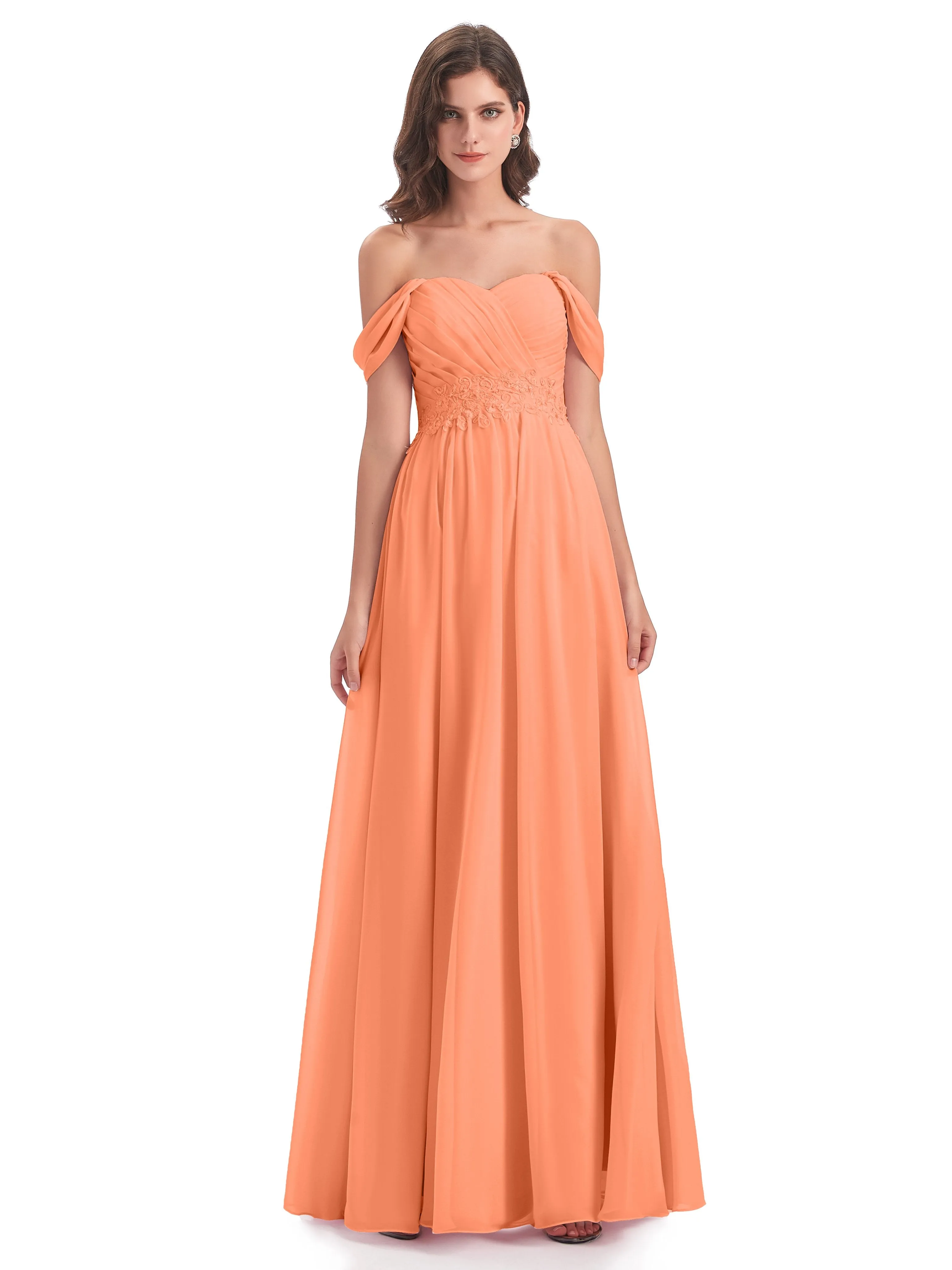 Mollie Sexy Chiffon Off The Shoulder Bridesmaid Dresses