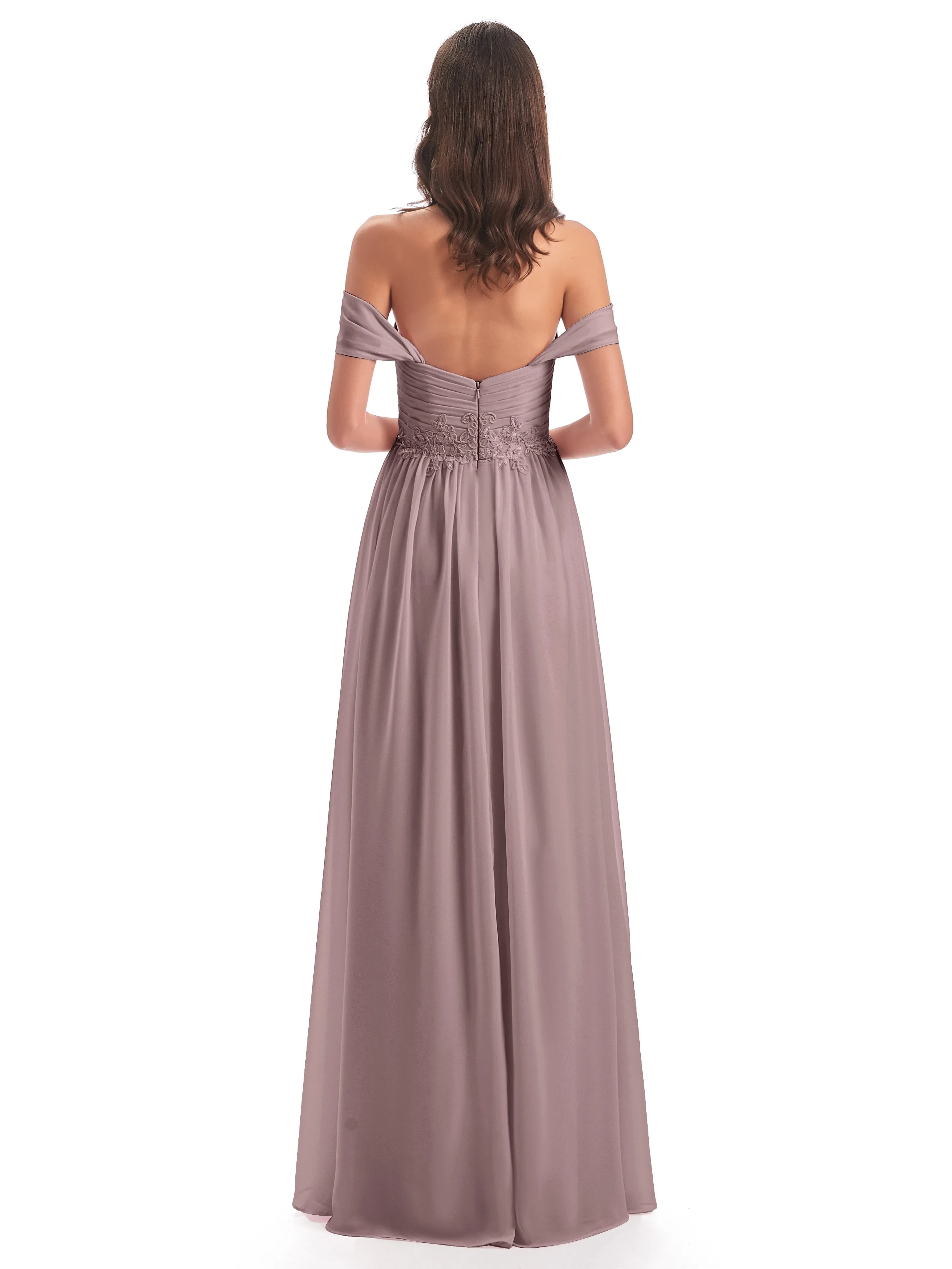 Mollie Sexy Chiffon Off The Shoulder Bridesmaid Dresses