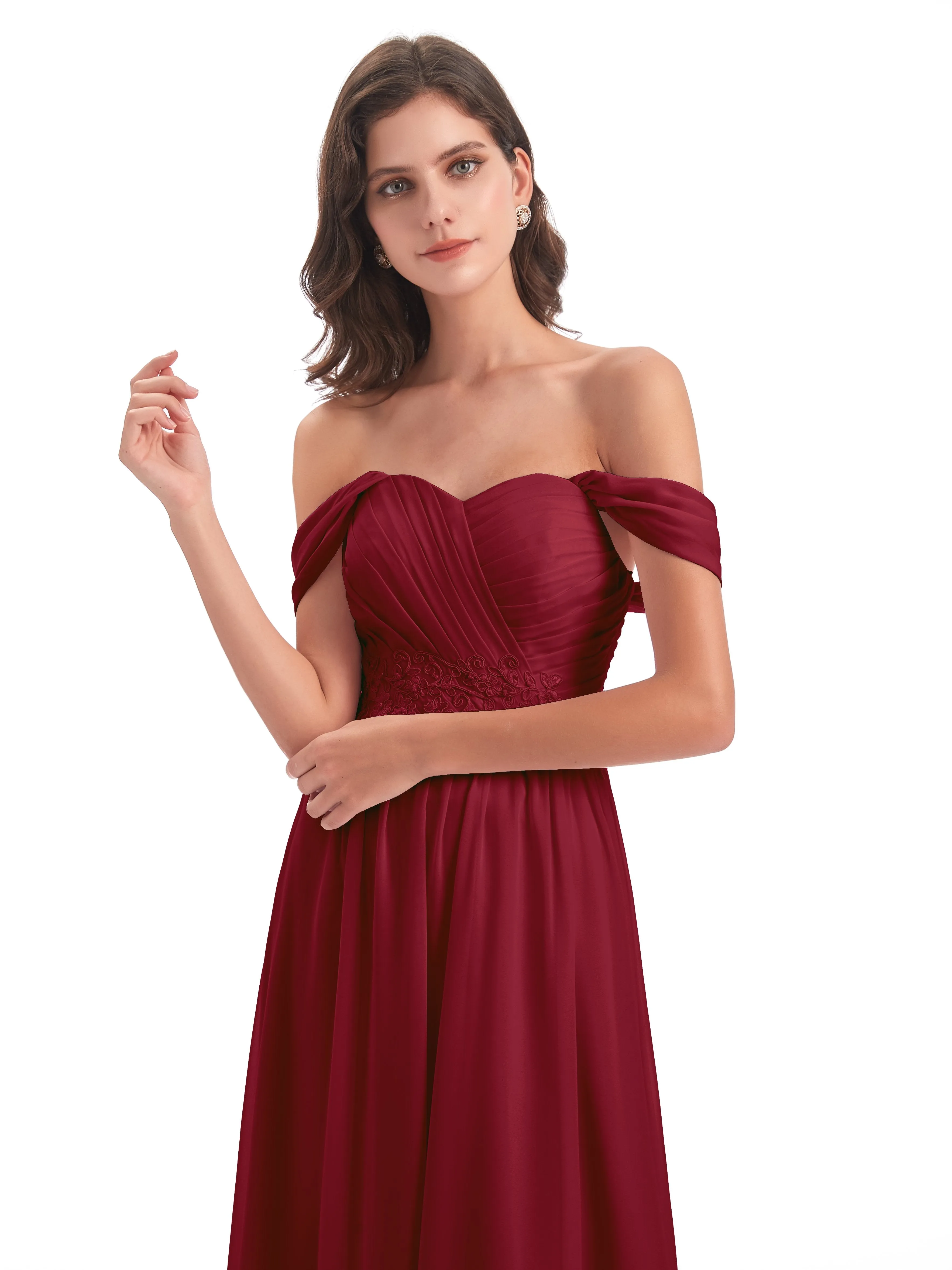 Mollie Sexy Chiffon Off The Shoulder Bridesmaid Dresses