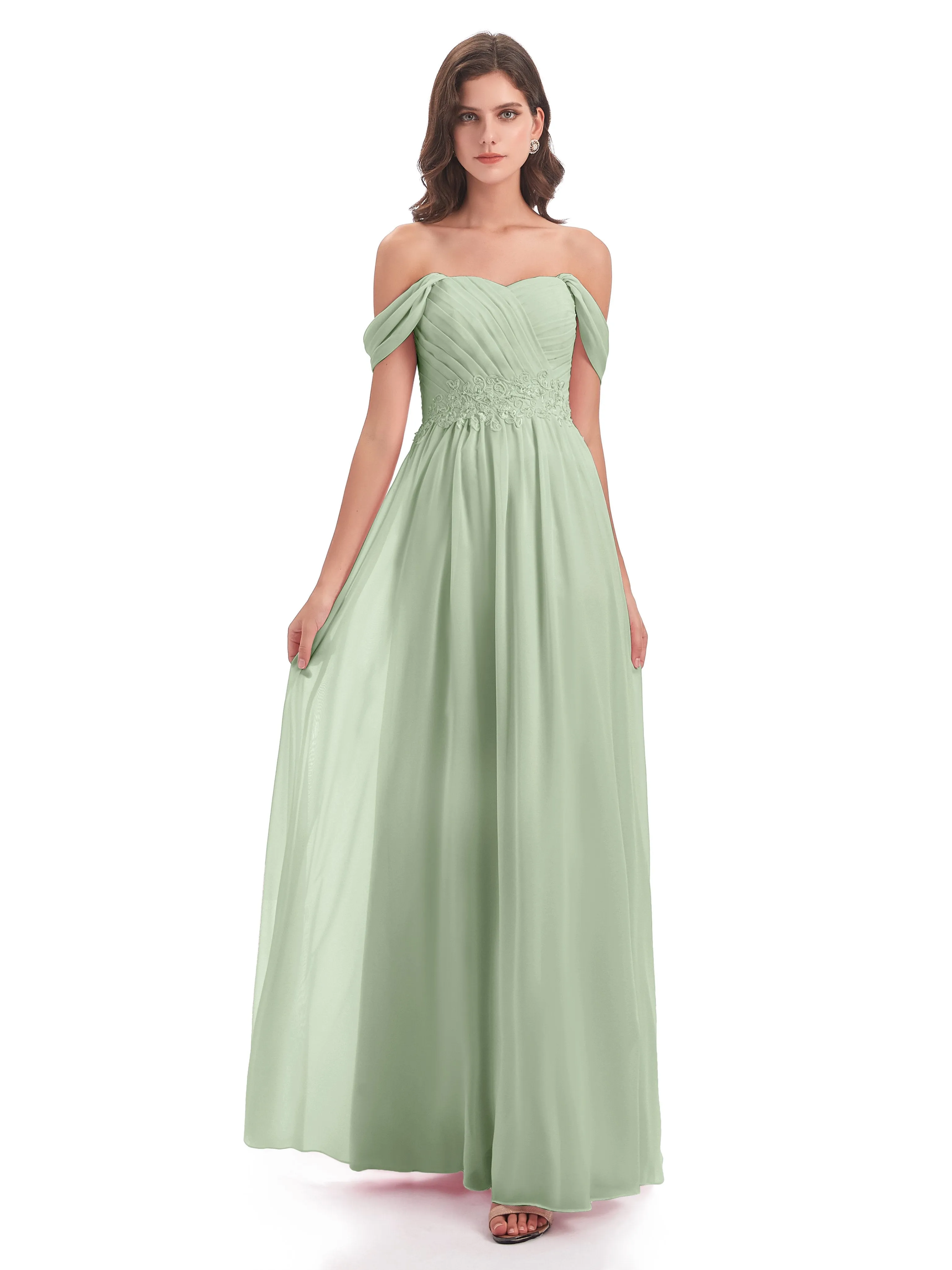 Mollie Sexy Chiffon Off The Shoulder Bridesmaid Dresses