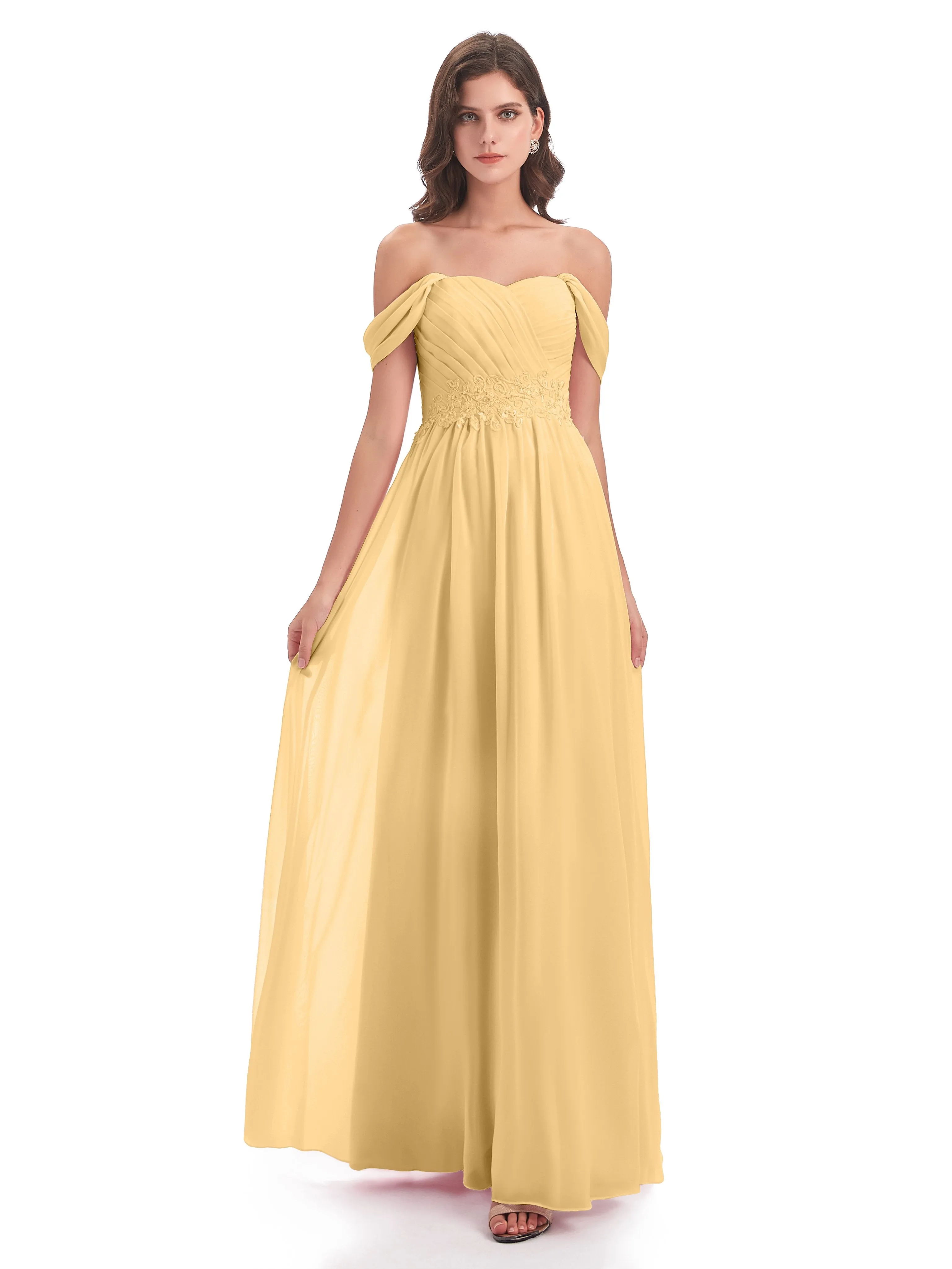 Mollie Sexy Chiffon Off The Shoulder Bridesmaid Dresses