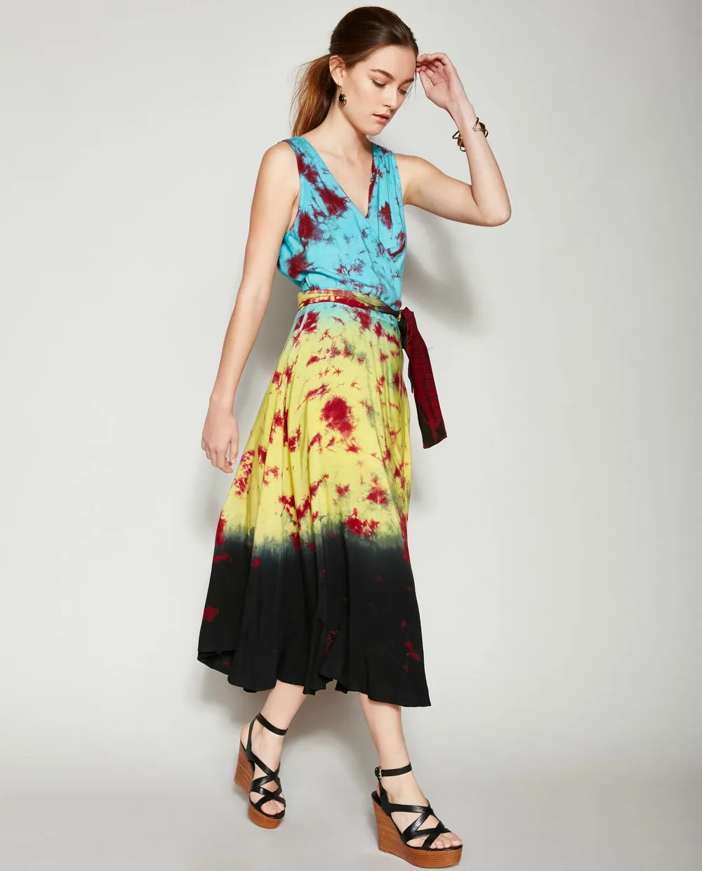 MOONRISE IN BARCELONA TIE DYE WRAP DRESS