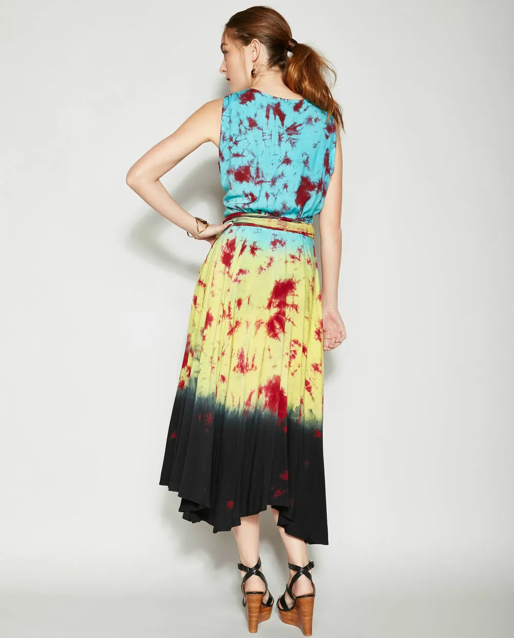 MOONRISE IN BARCELONA TIE DYE WRAP DRESS