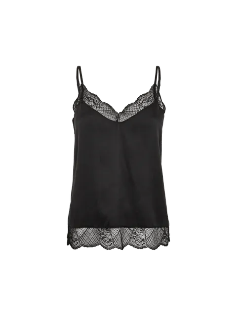 Mos Mosh Ditte Black Silk Lace Singlet