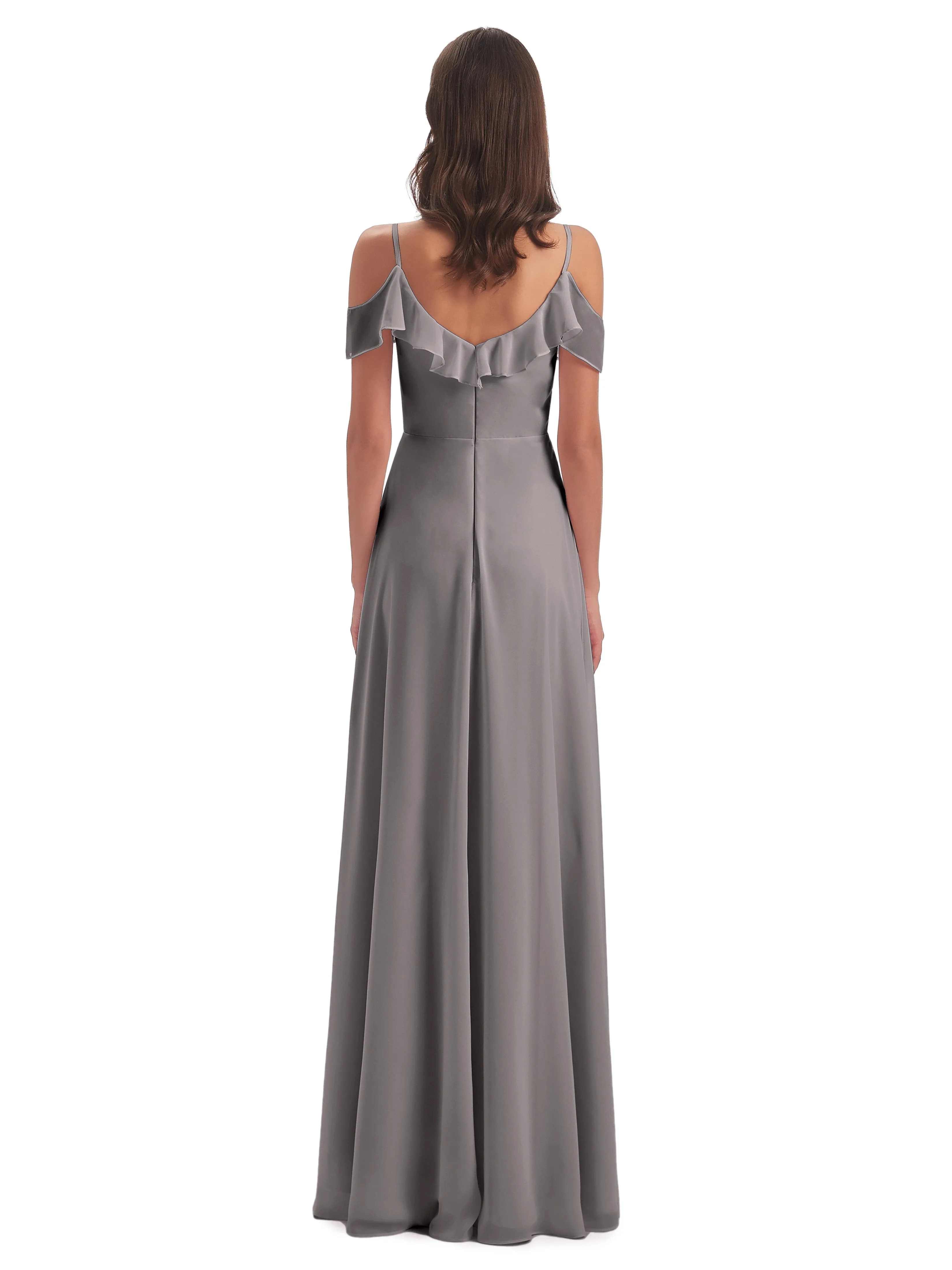 Myla Flowy Sheath-Column Long Chiffon Bridesmaid Dresses