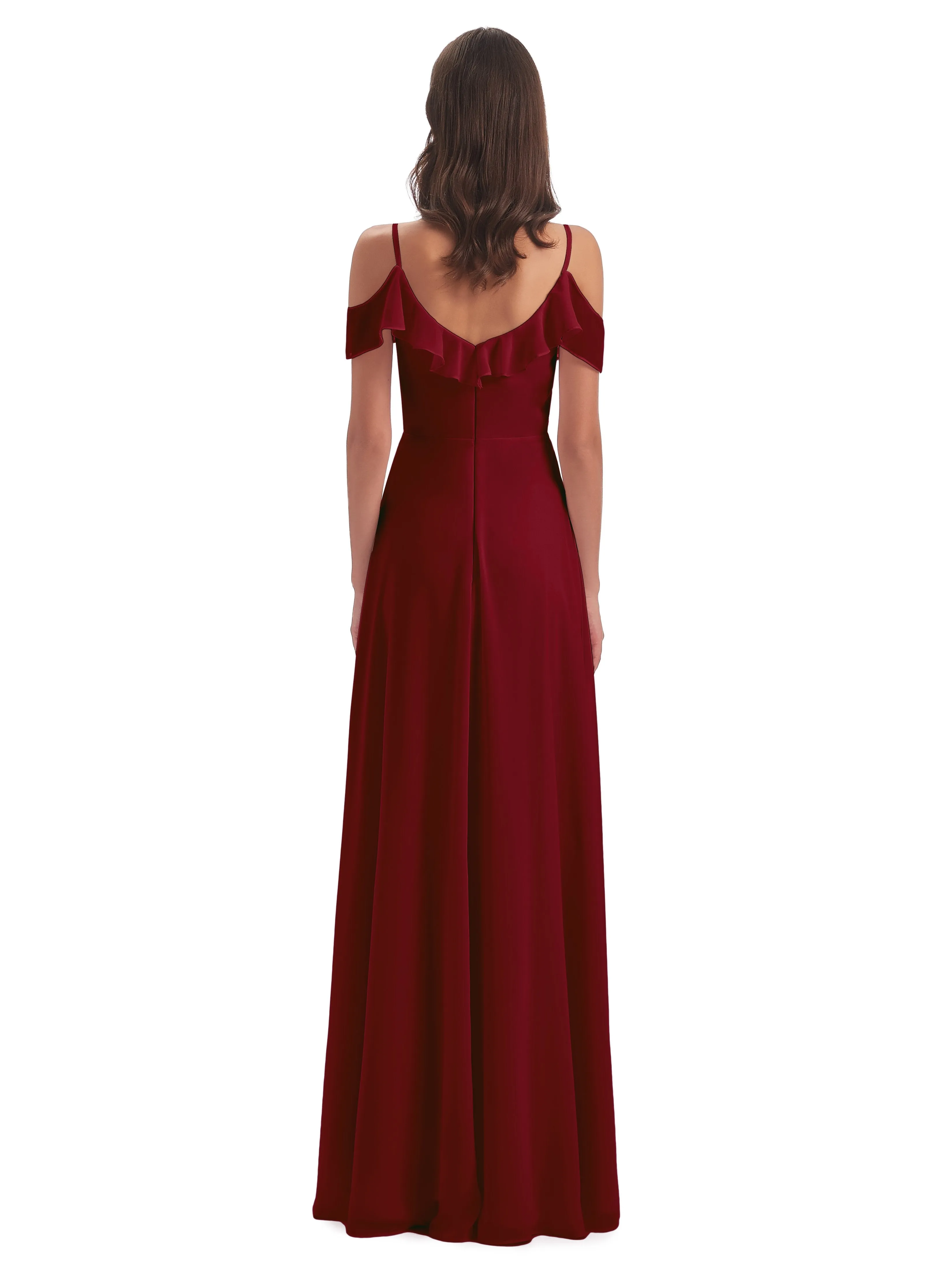 Myla Flowy Sheath-Column Long Chiffon Bridesmaid Dresses