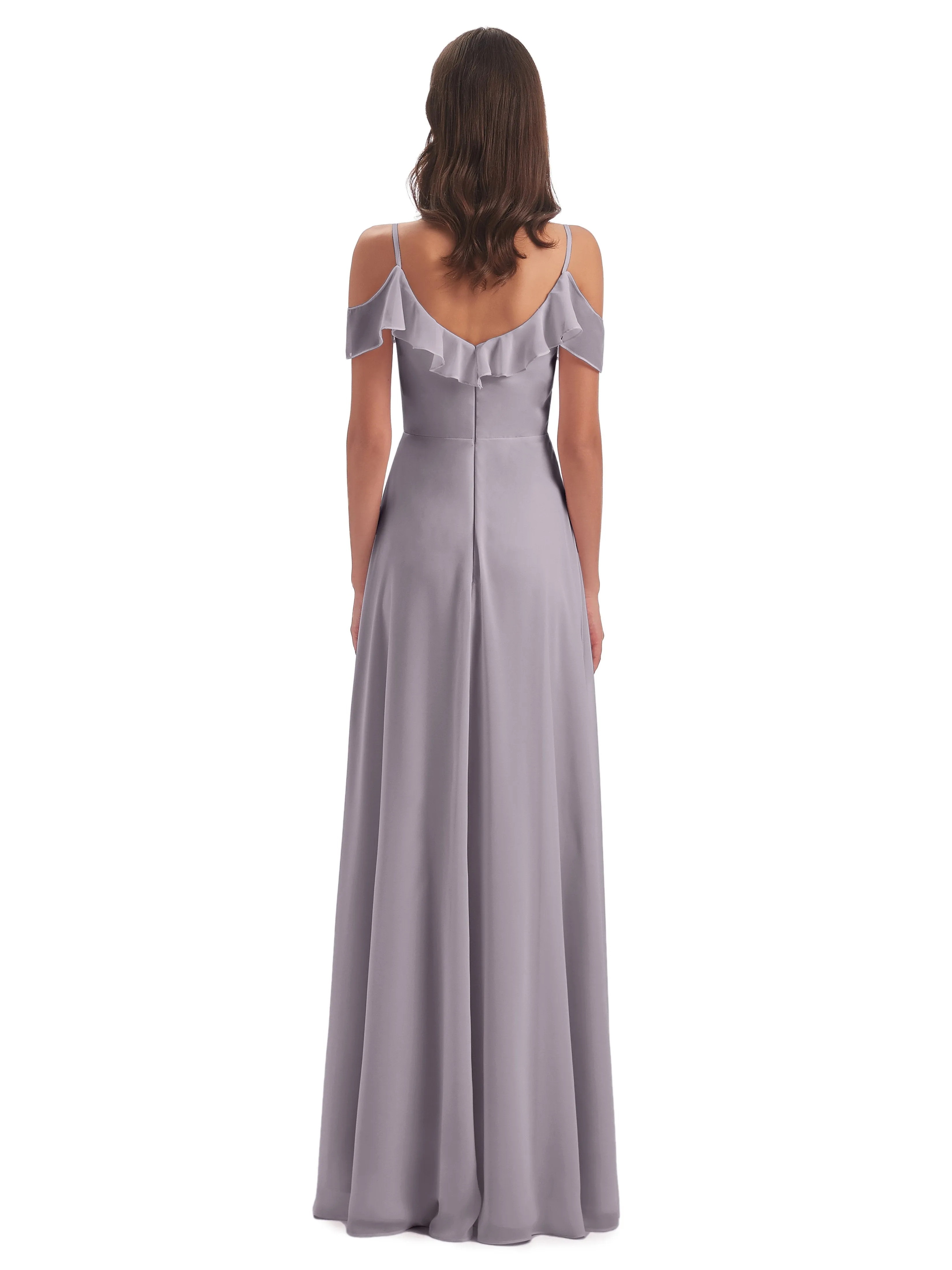 Myla Flowy Sheath-Column Long Chiffon Bridesmaid Dresses