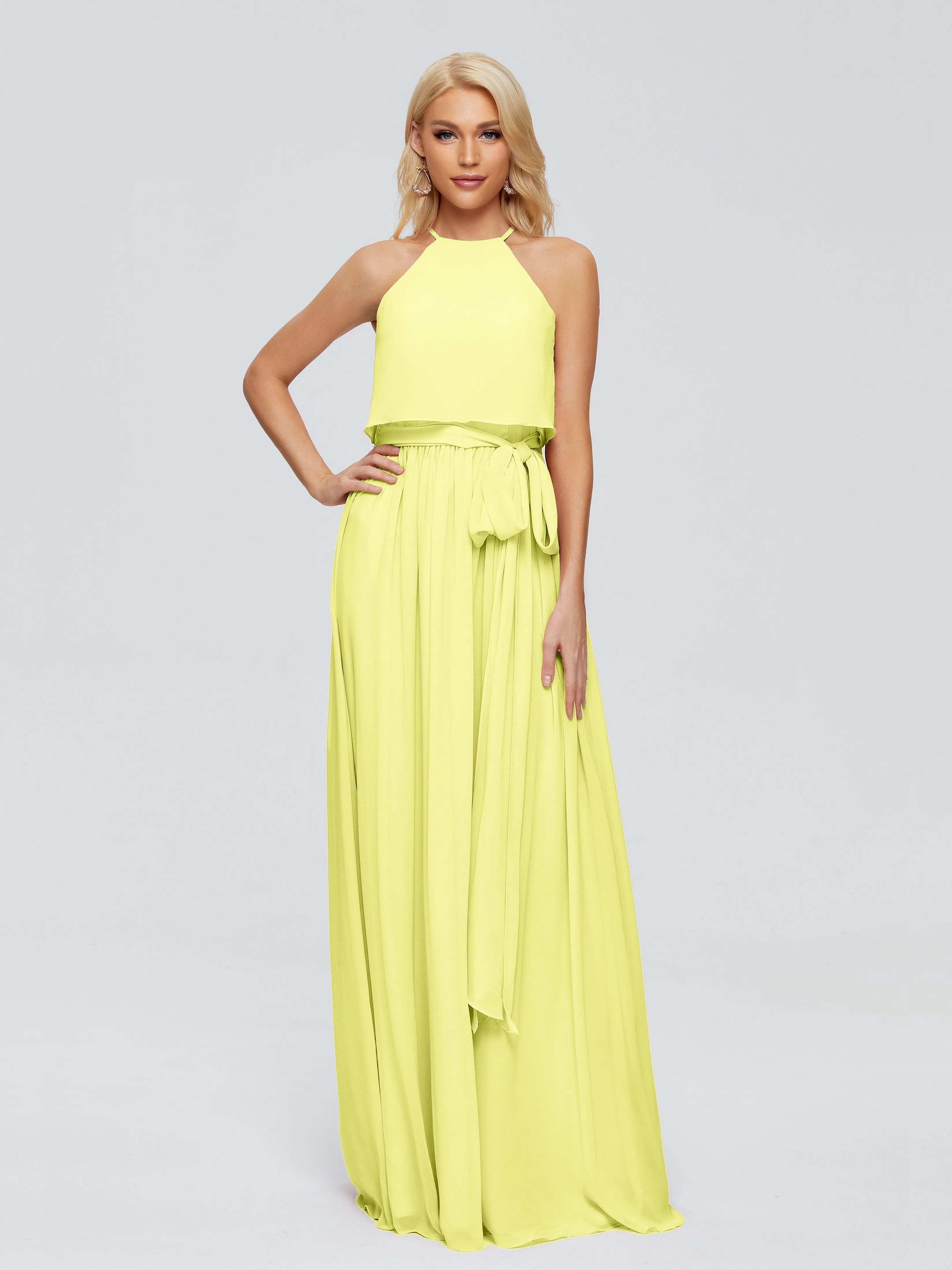 Nadey Casual Halter Chiffon Bridesmaid Dresses