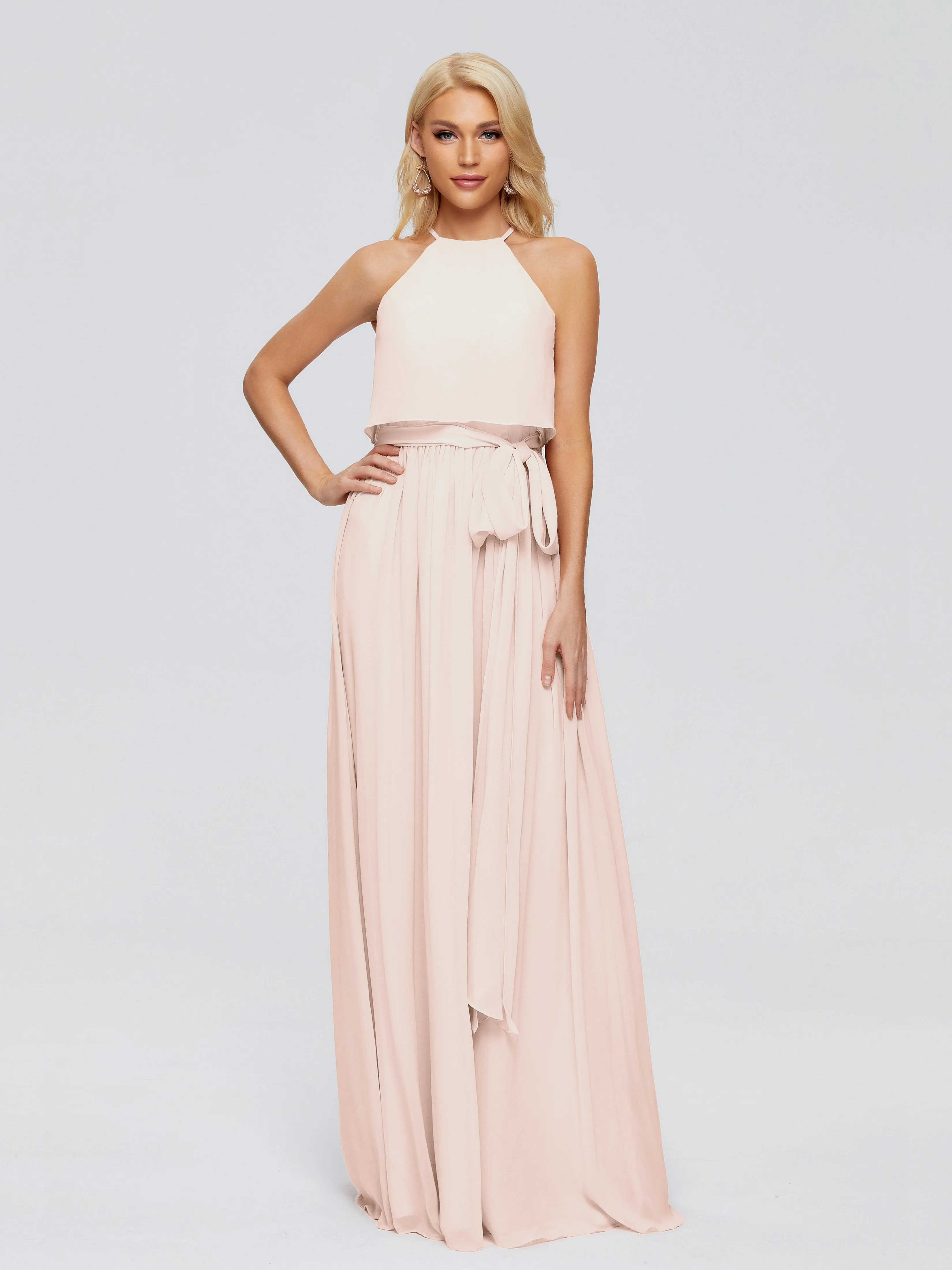 Nadey Casual Halter Chiffon Bridesmaid Dresses