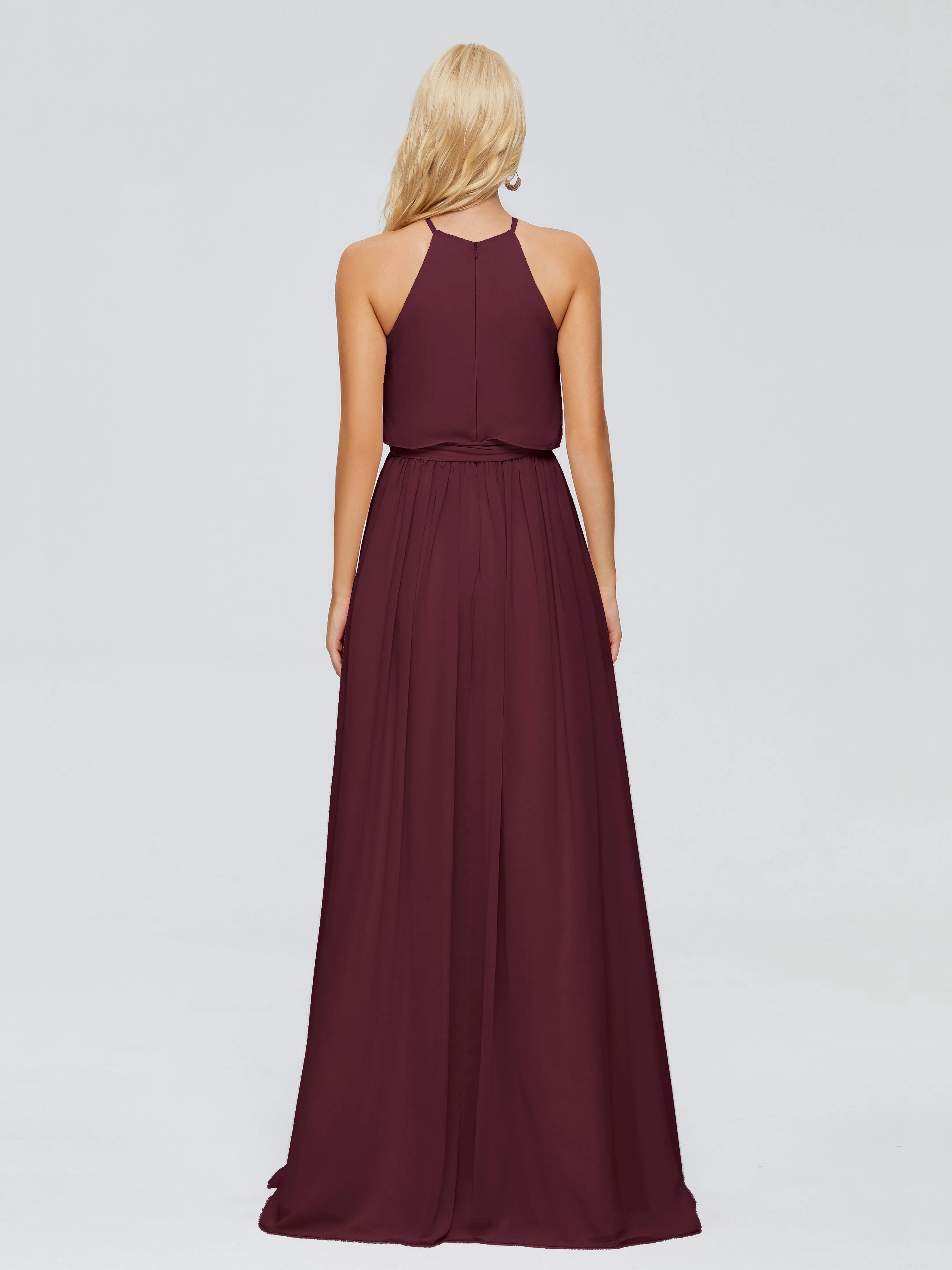 Nadey Casual Halter Chiffon Bridesmaid Dresses