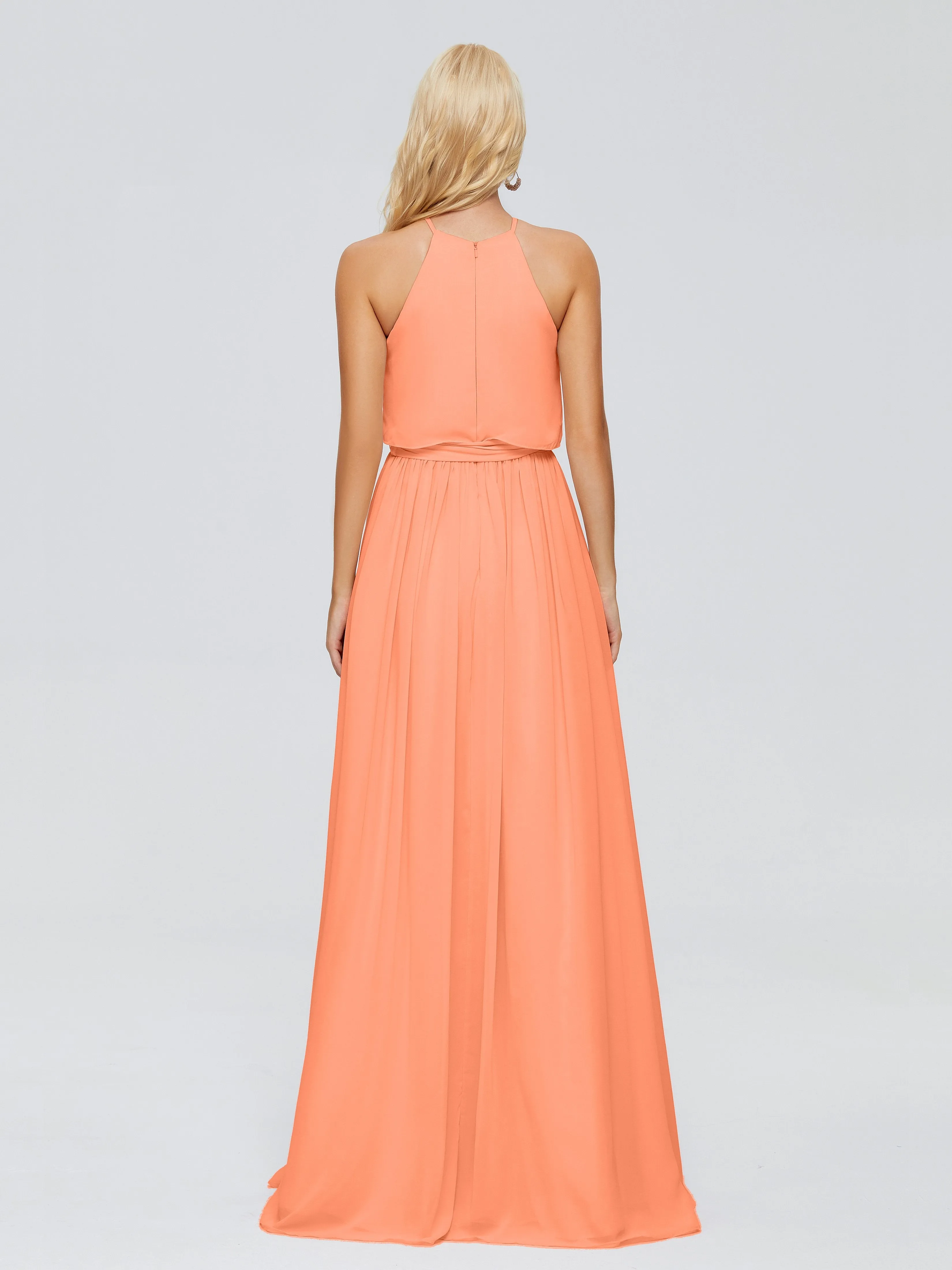 Nadey Casual Halter Chiffon Bridesmaid Dresses