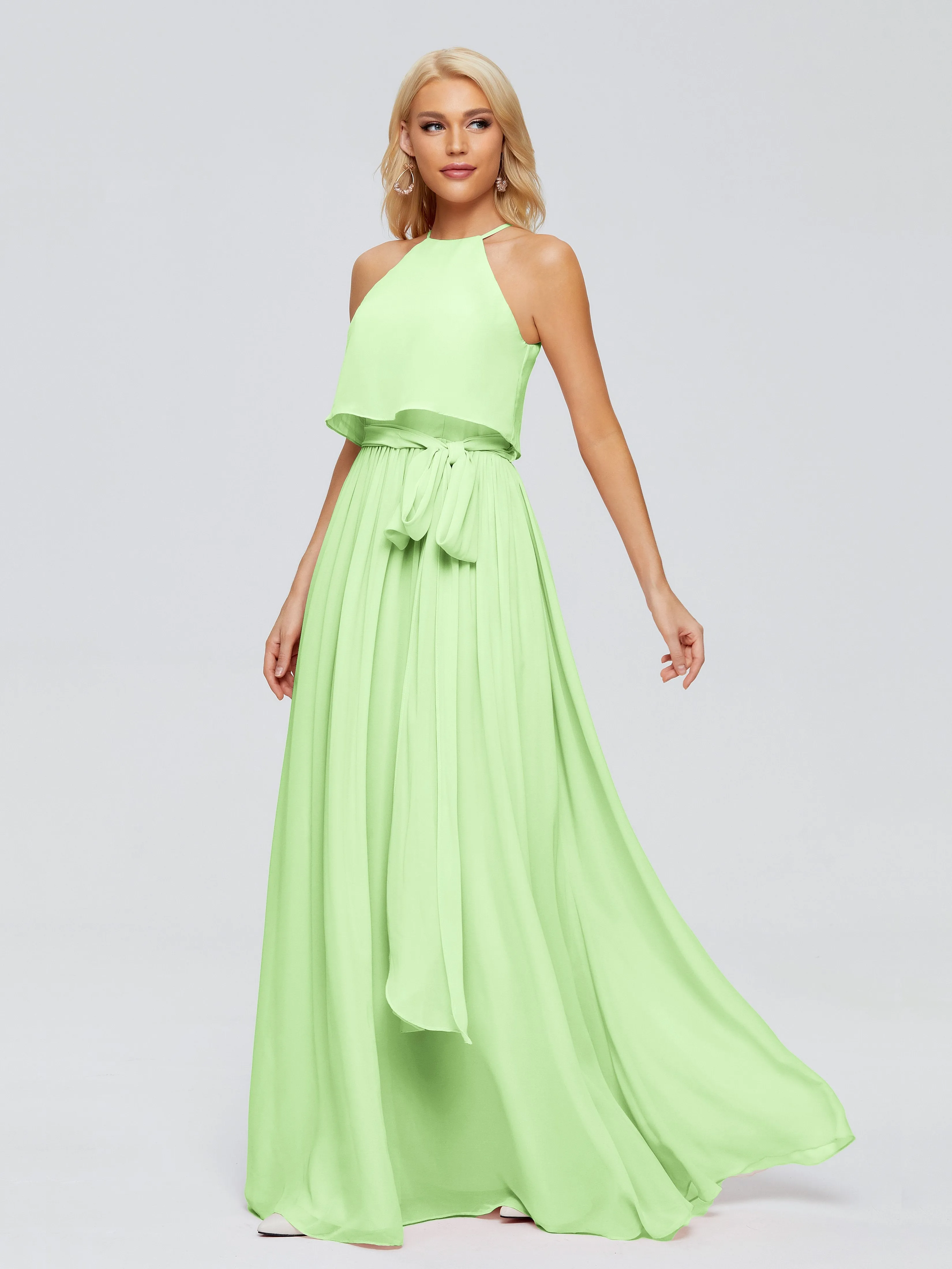 Nadey Casual Halter Chiffon Bridesmaid Dresses