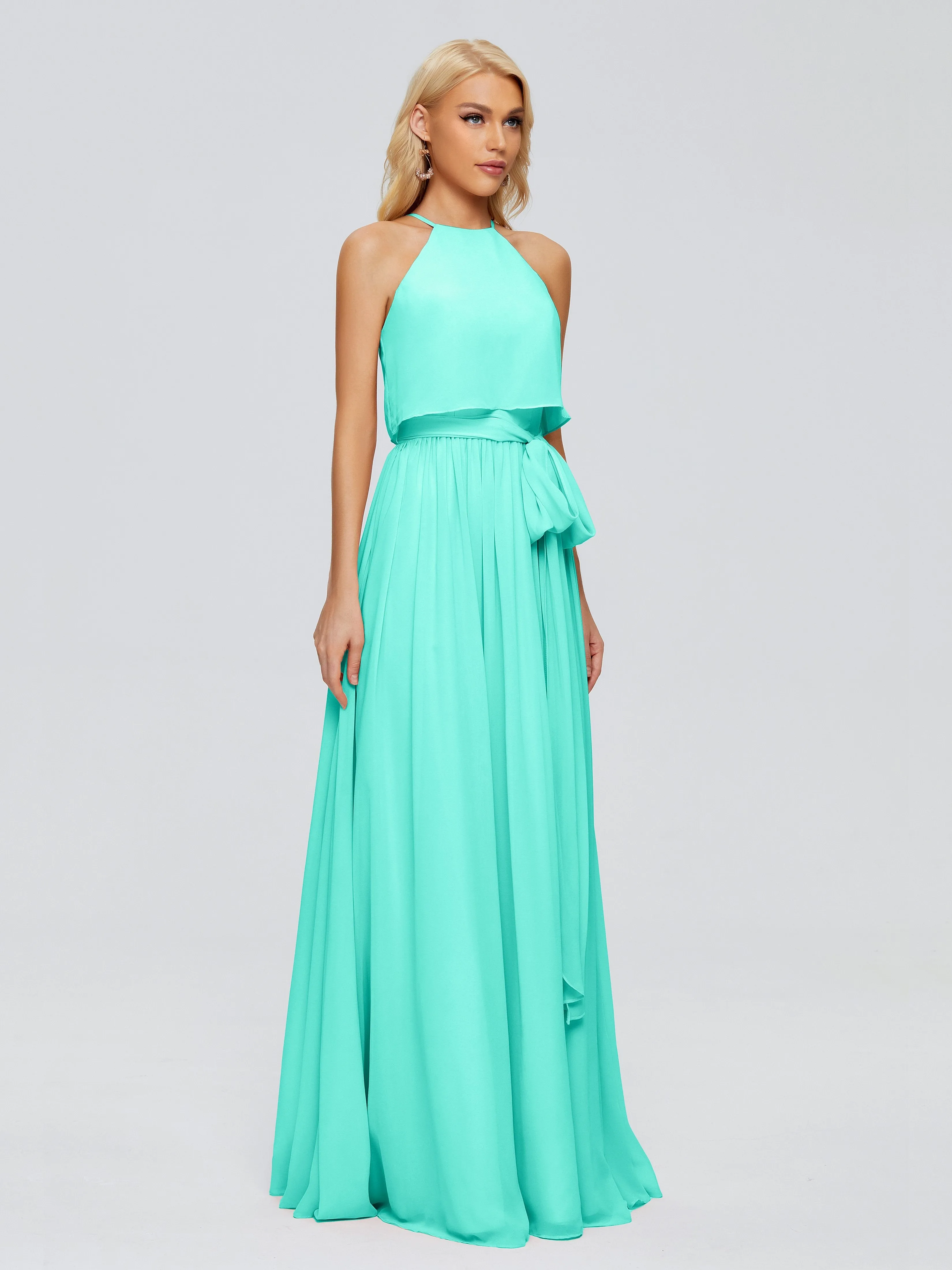 Nadey Casual Halter Chiffon Bridesmaid Dresses