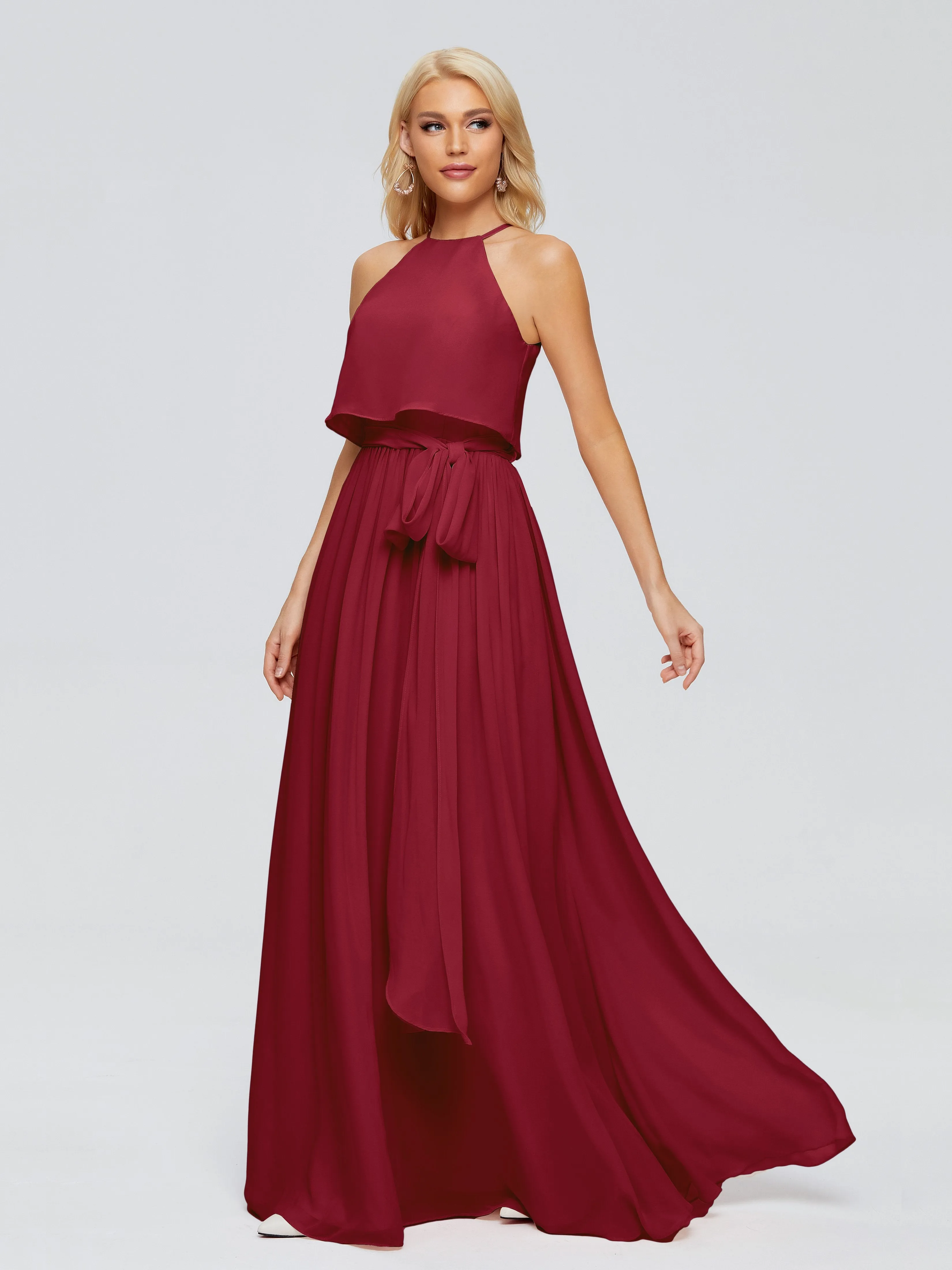 Nadey Casual Halter Chiffon Bridesmaid Dresses