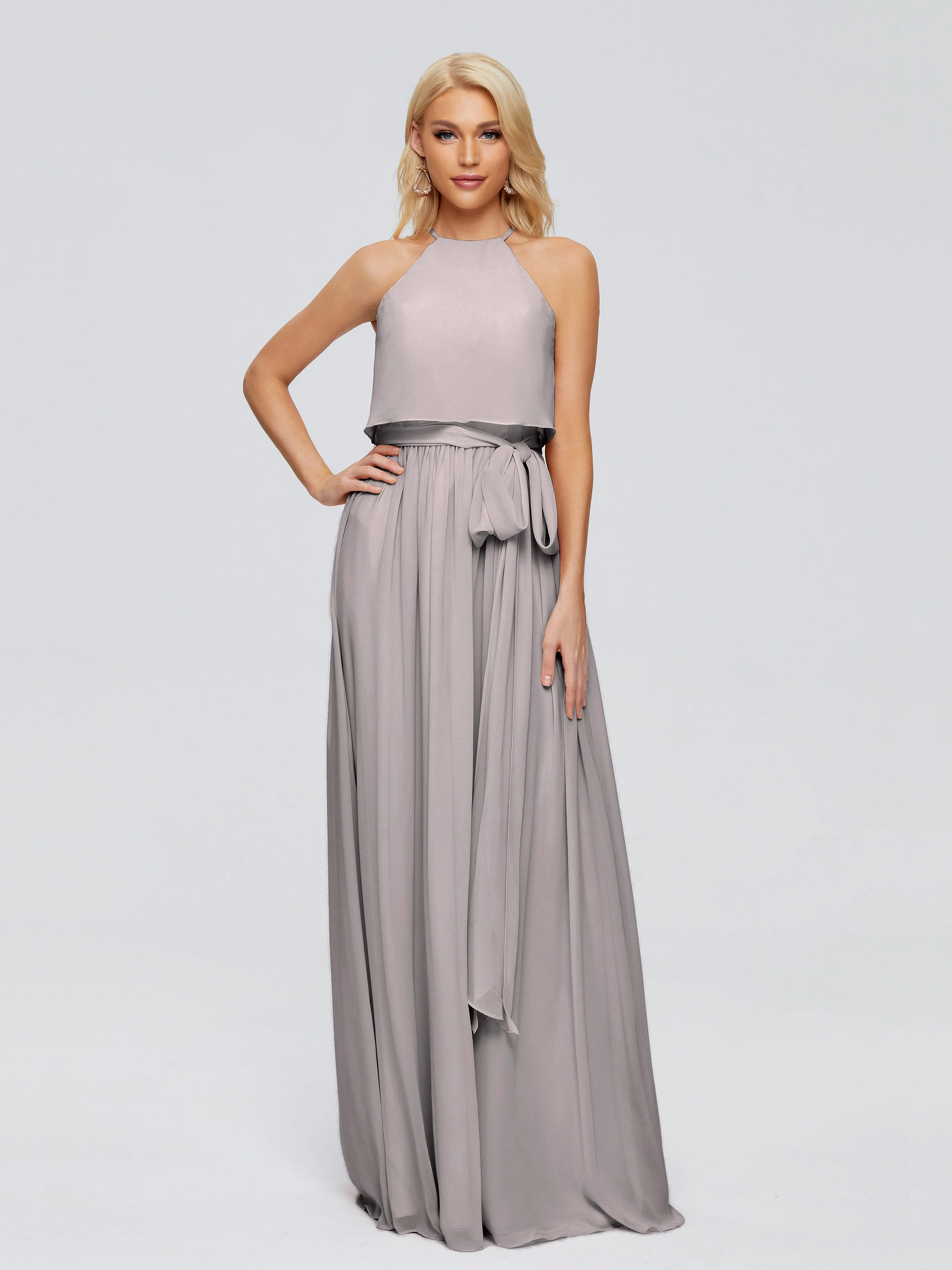 Nadey Casual Halter Chiffon Bridesmaid Dresses