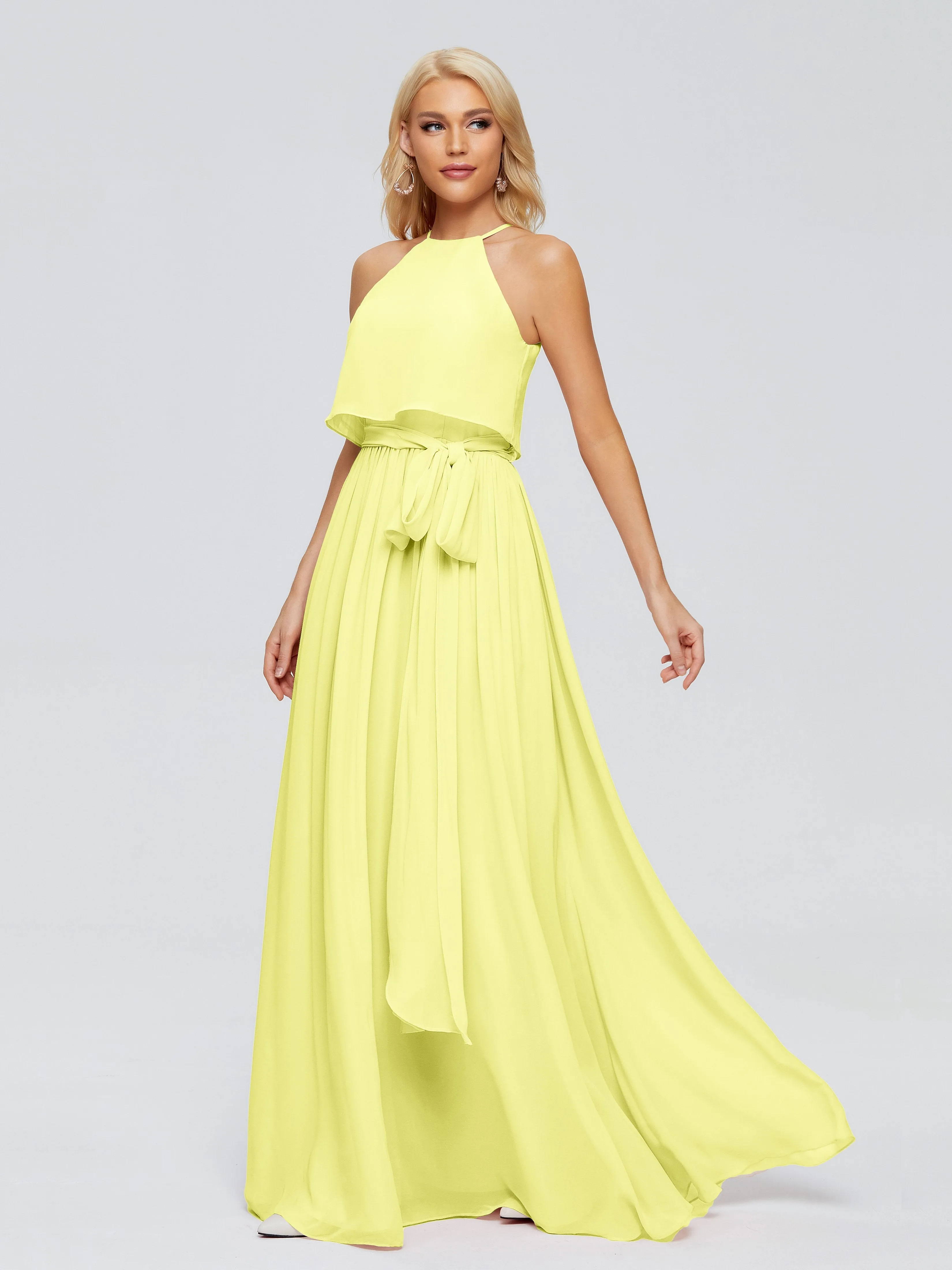 Nadey Casual Halter Chiffon Bridesmaid Dresses