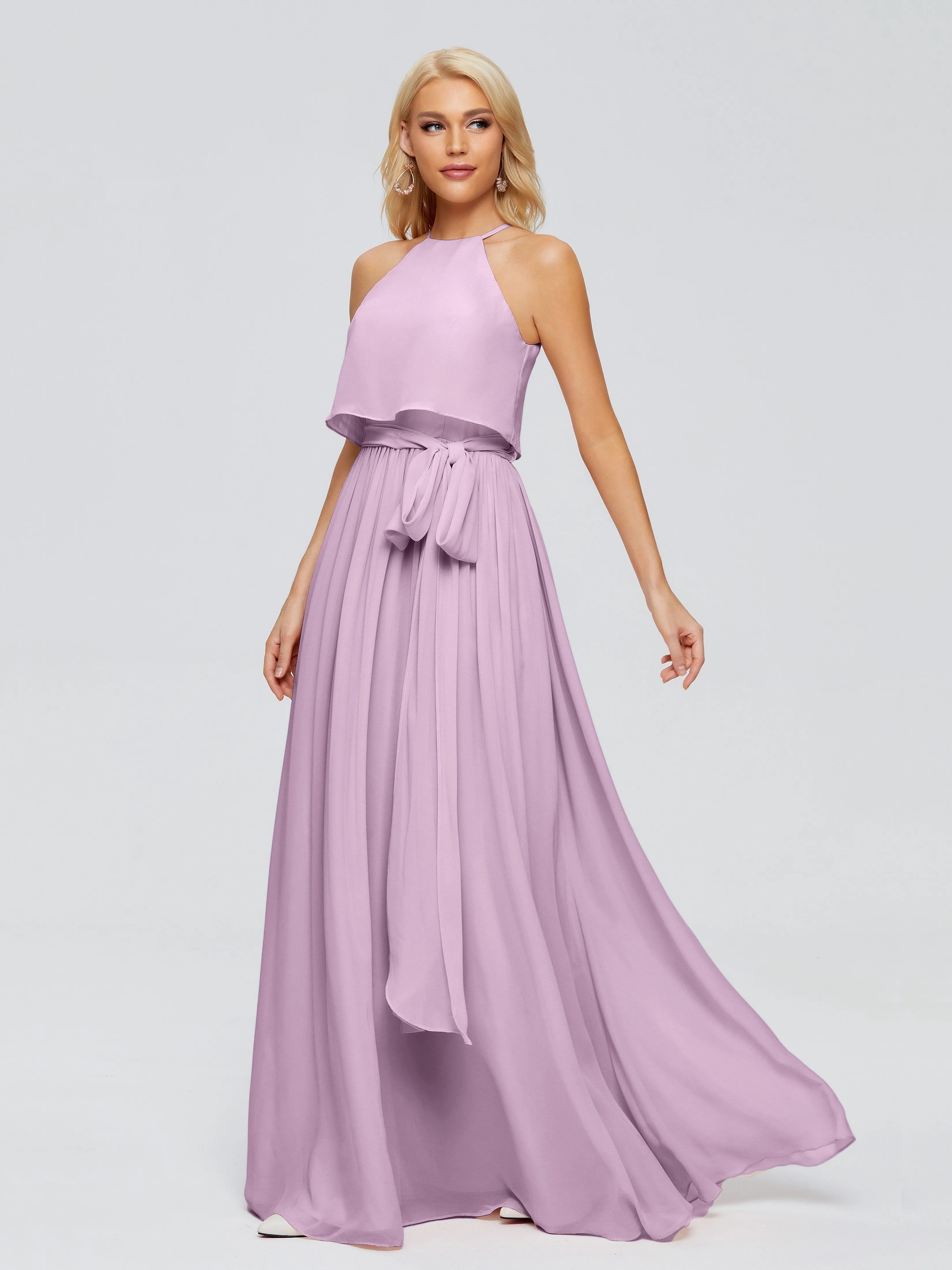 Nadey Casual Halter Chiffon Bridesmaid Dresses