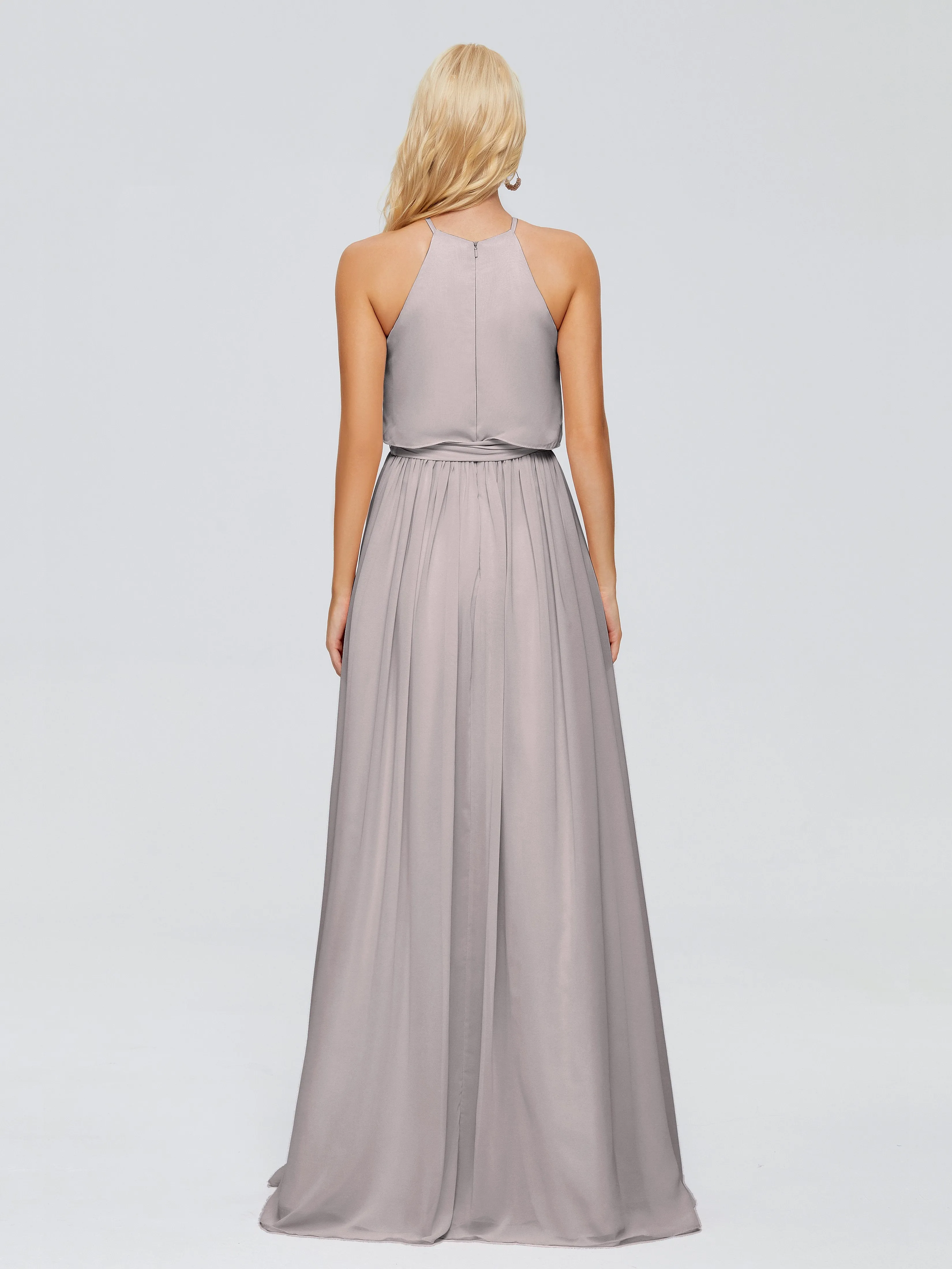 Nadey Casual Halter Chiffon Bridesmaid Dresses