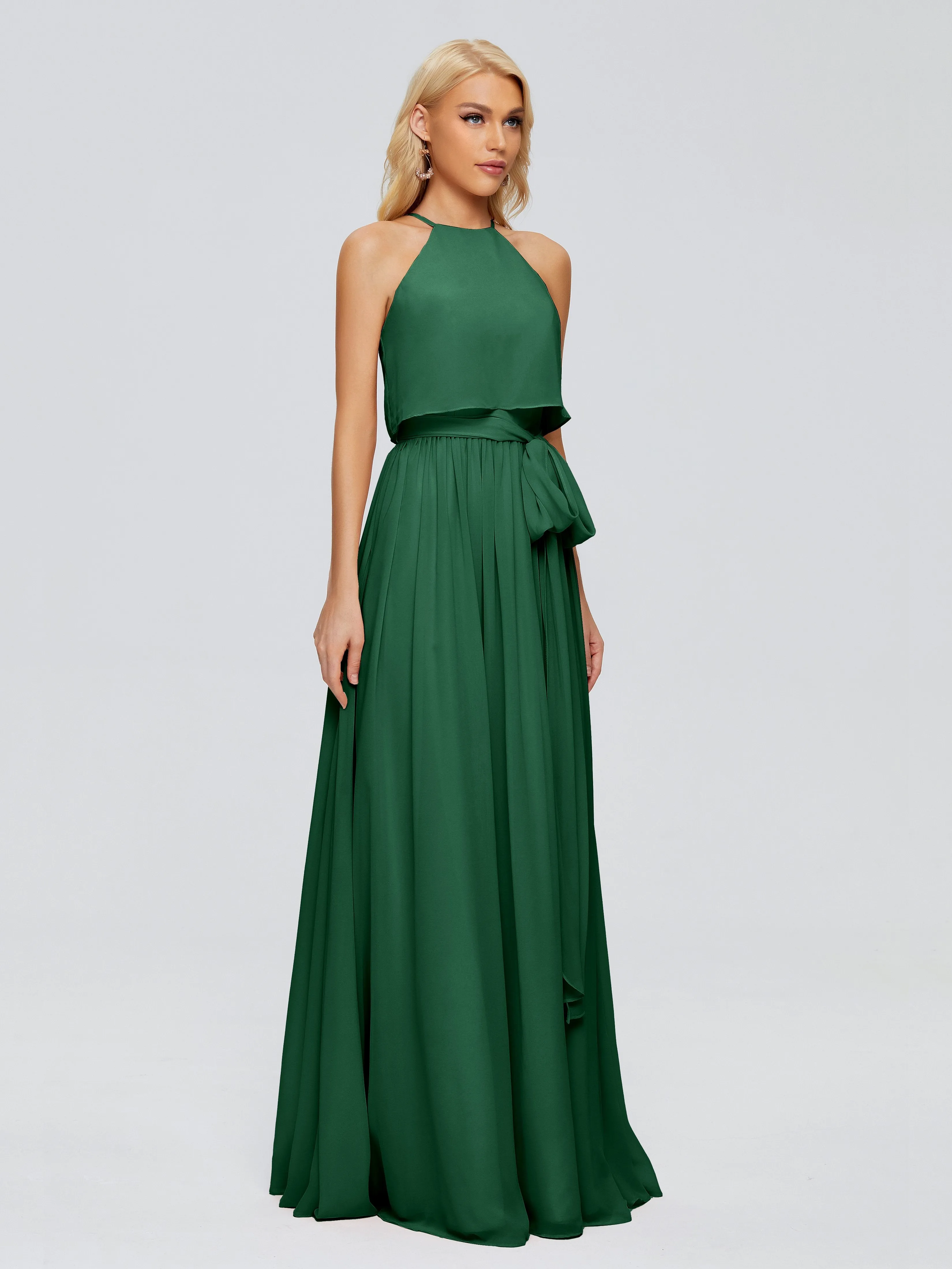 Nadey Casual Halter Chiffon Bridesmaid Dresses