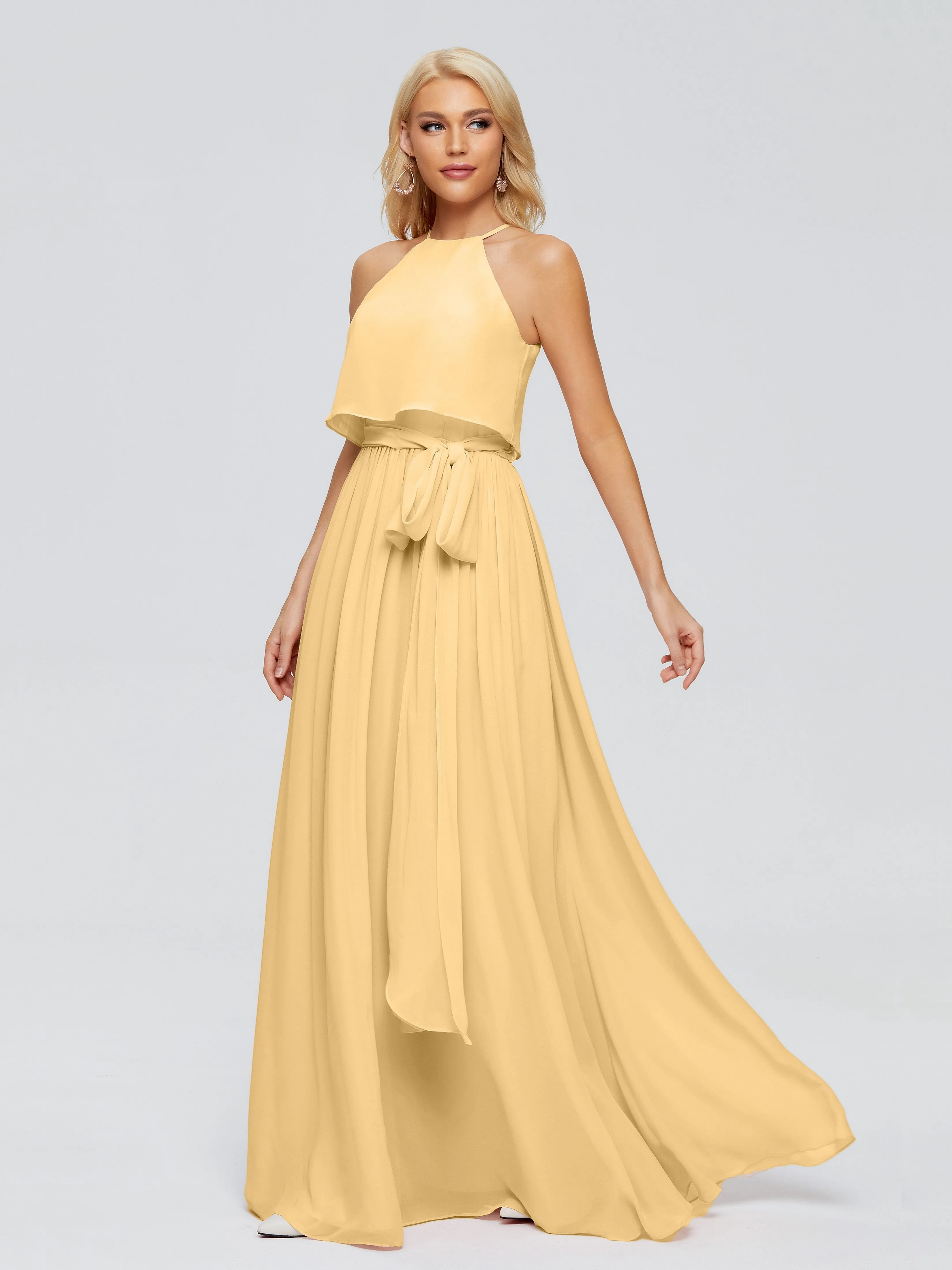 Nadey Casual Halter Chiffon Bridesmaid Dresses