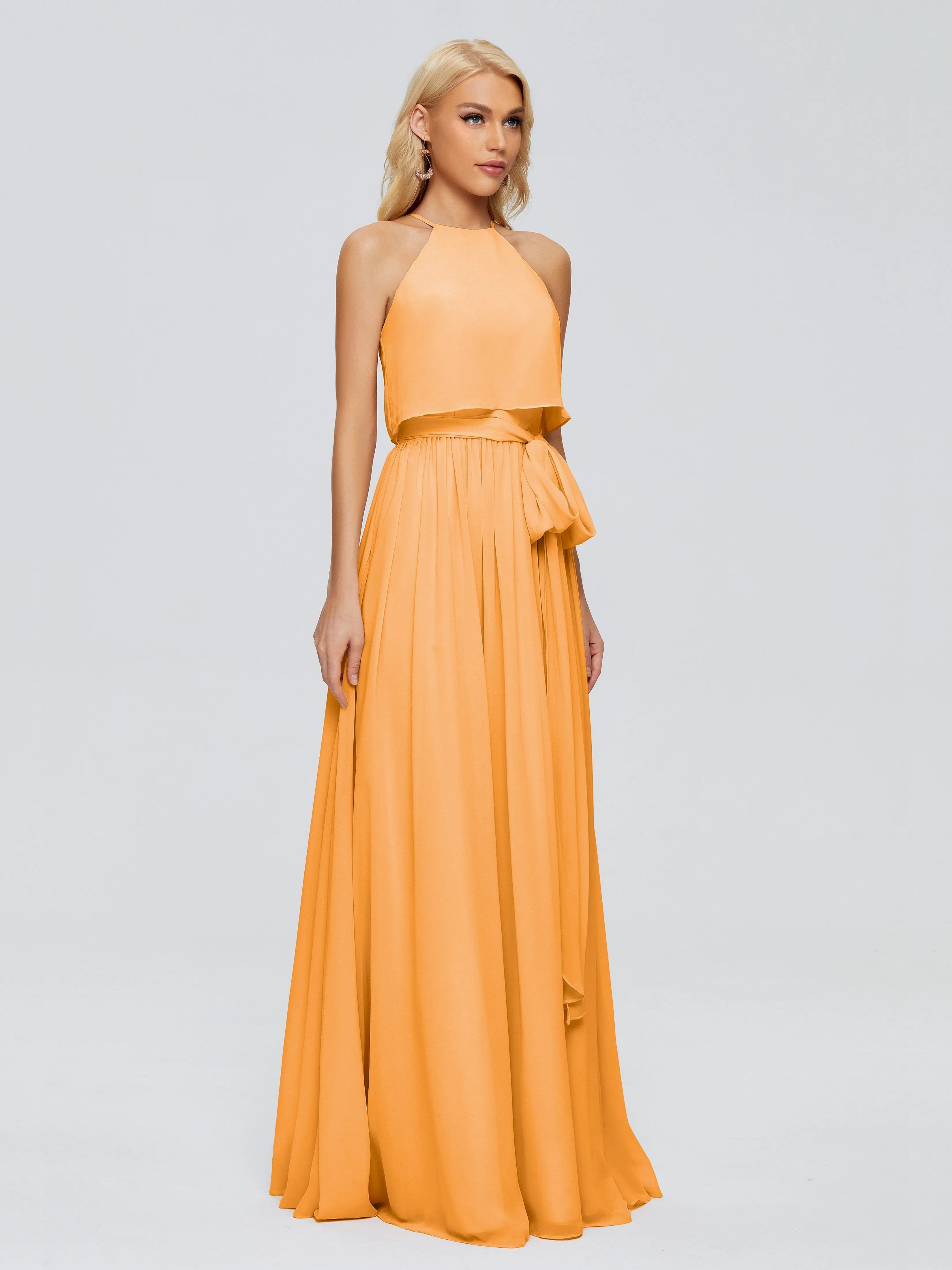 Nadey Casual Halter Chiffon Bridesmaid Dresses