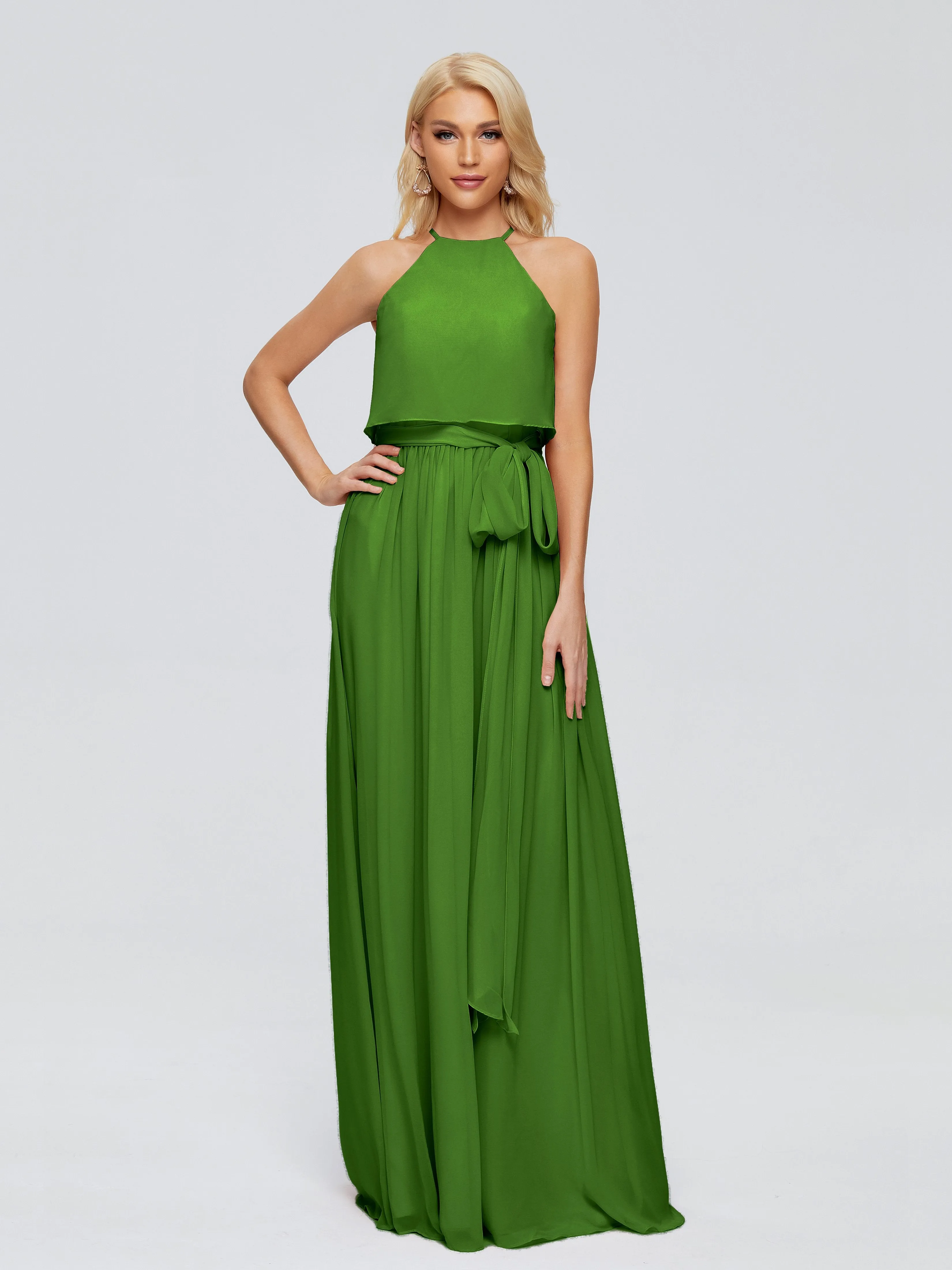 Nadey Casual Halter Chiffon Bridesmaid Dresses