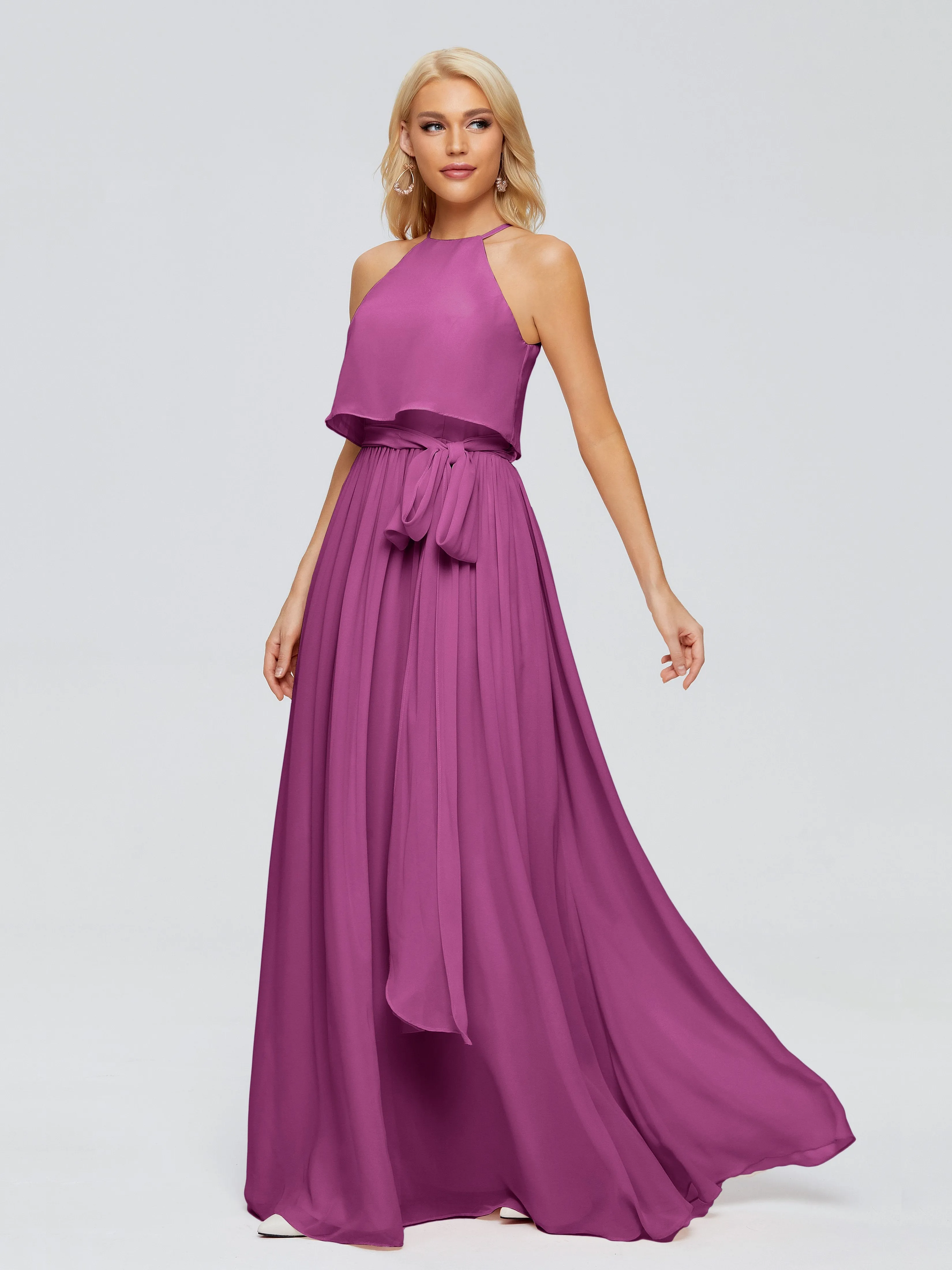 Nadey Casual Halter Chiffon Bridesmaid Dresses