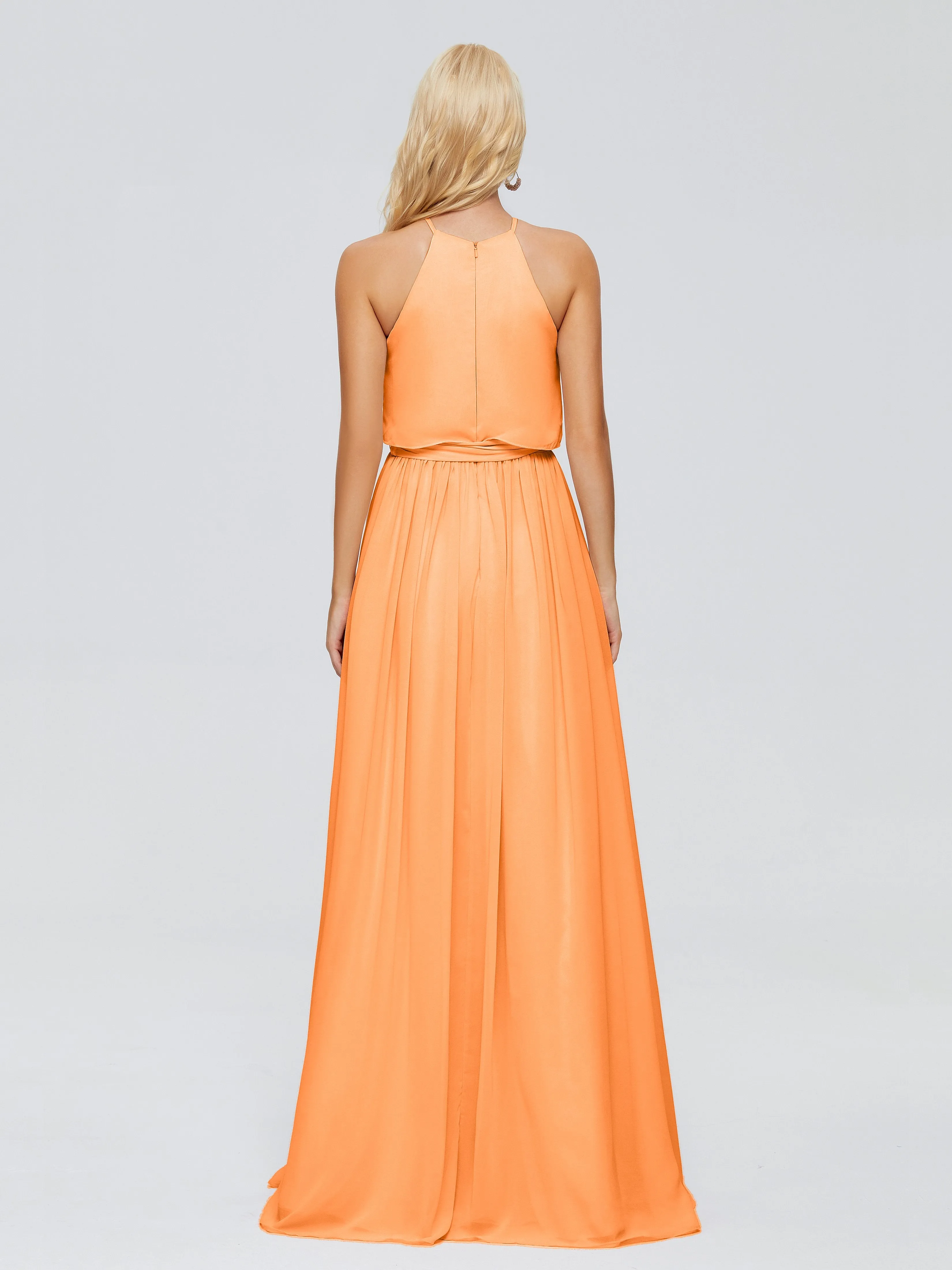 Nadey Casual Halter Chiffon Bridesmaid Dresses