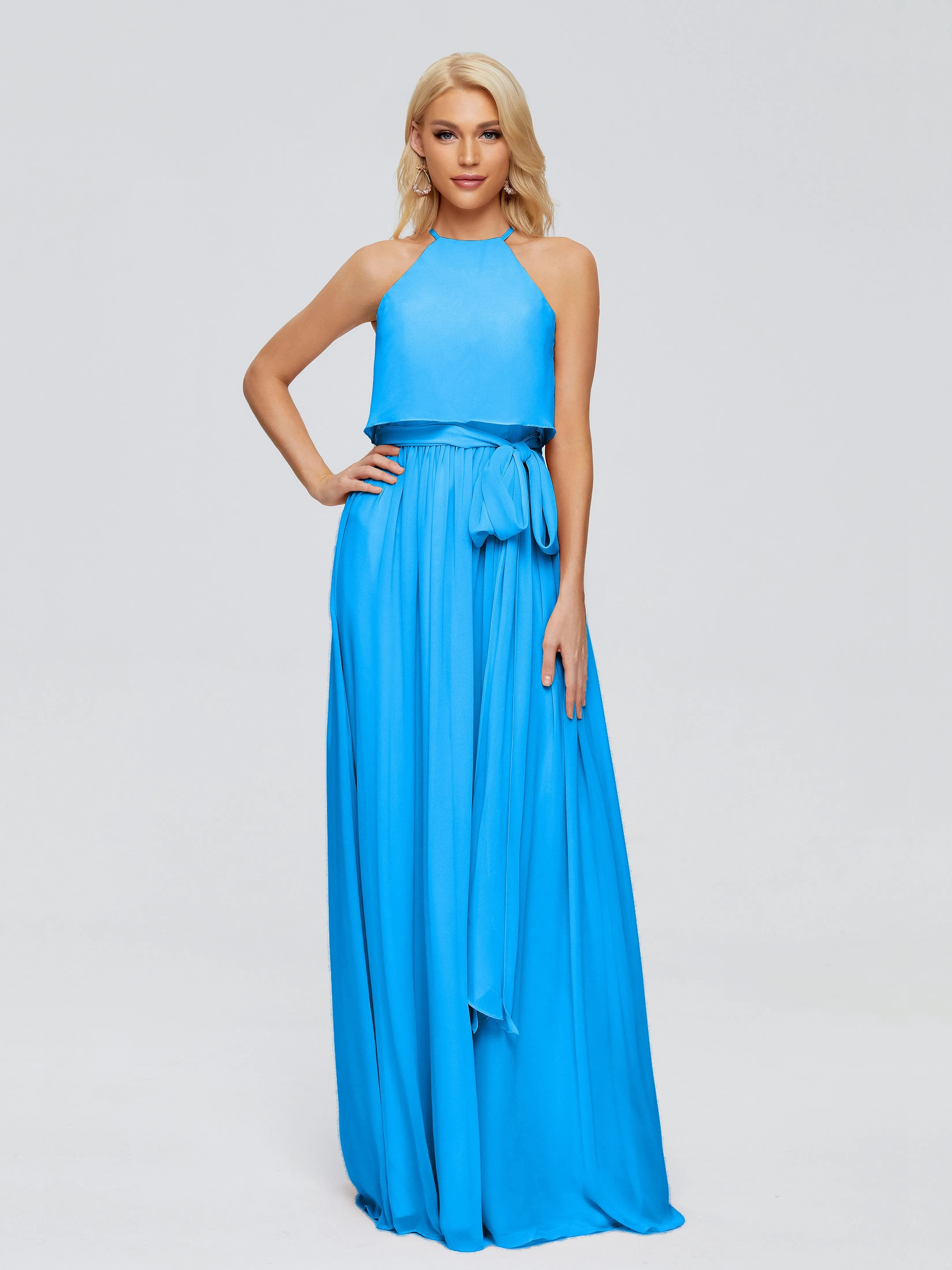 Nadey Casual Halter Chiffon Bridesmaid Dresses