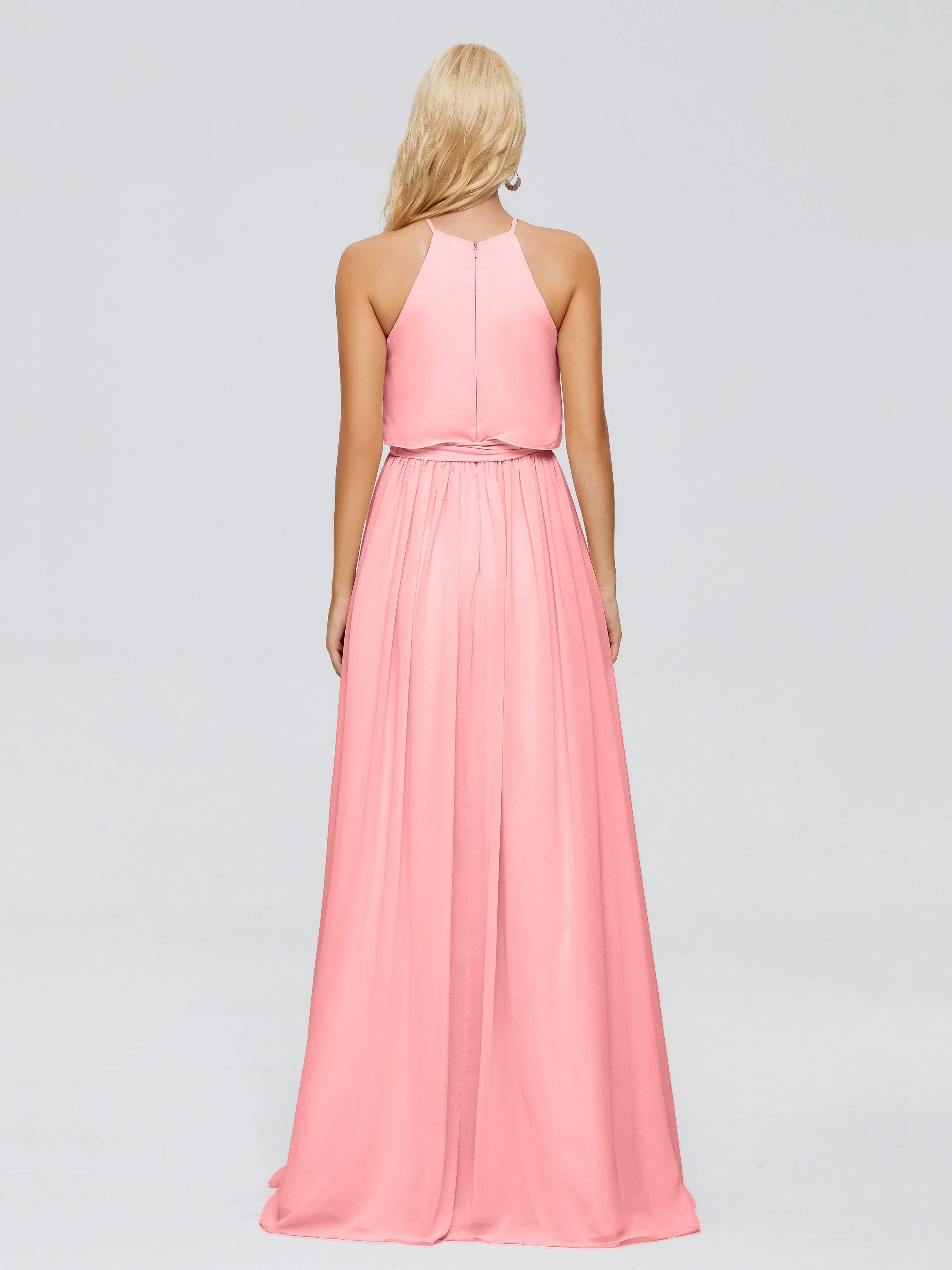 Nadey Casual Halter Chiffon Bridesmaid Dresses