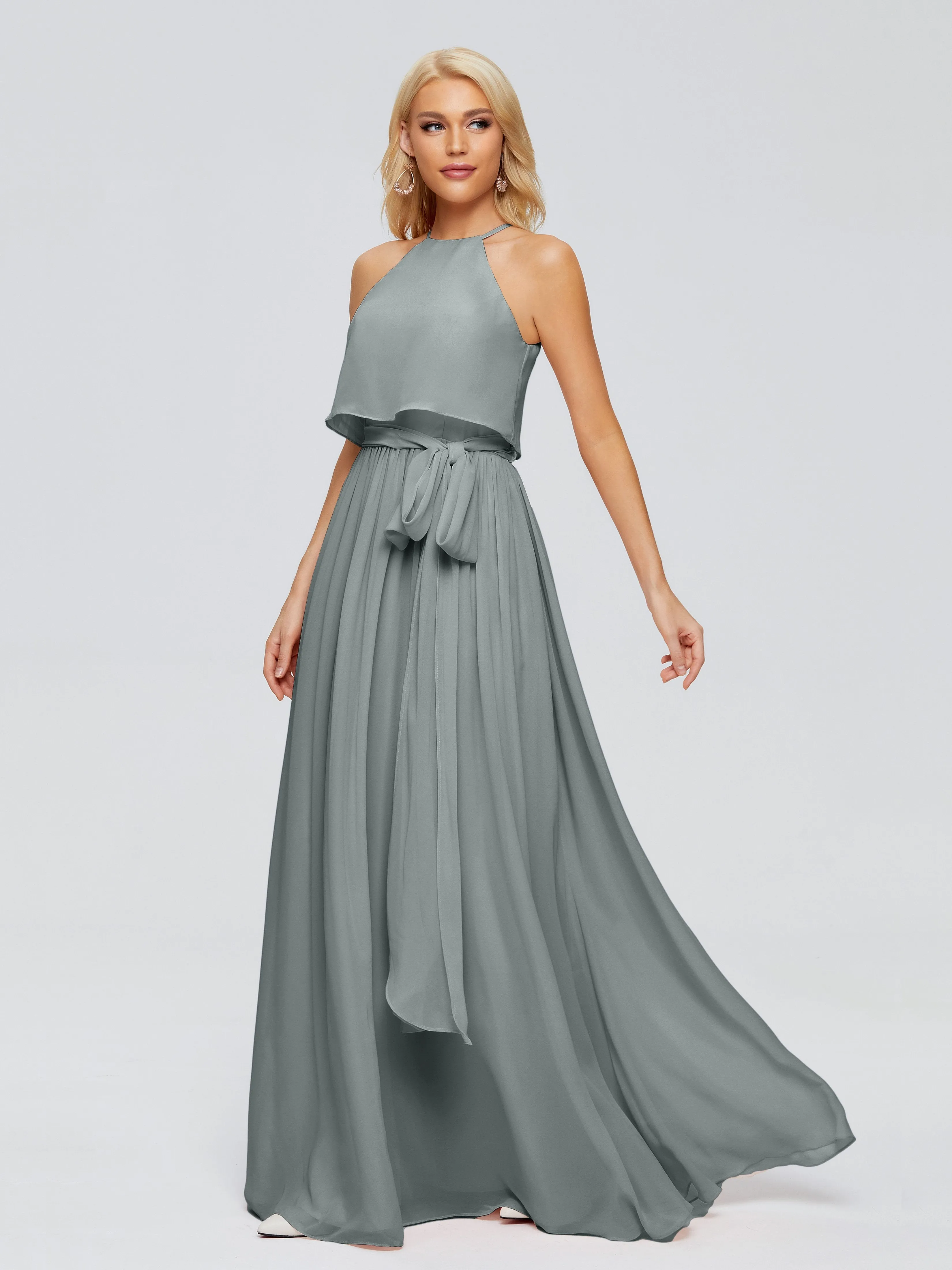 Nadey Casual Halter Chiffon Bridesmaid Dresses