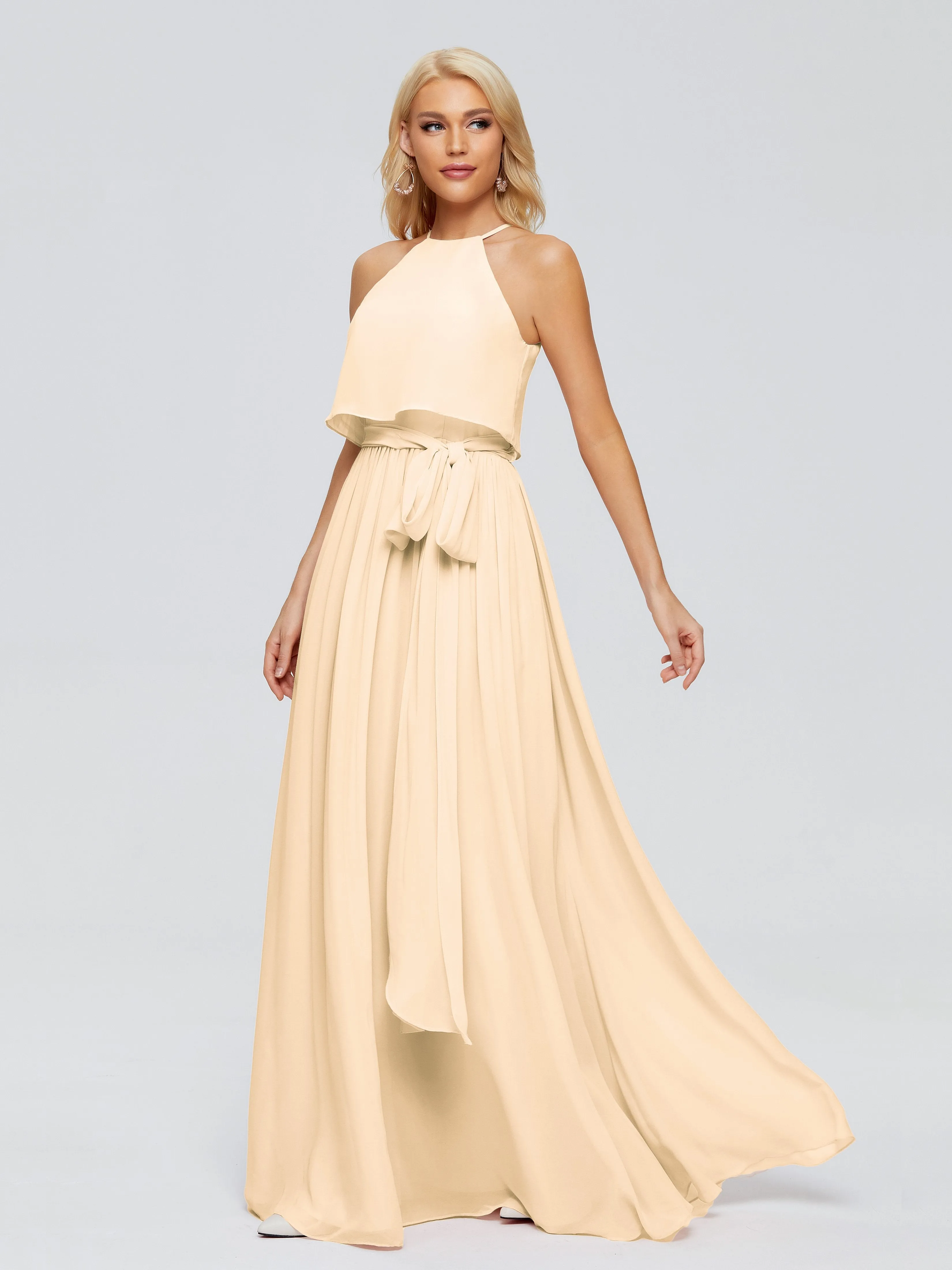 Nadey Casual Halter Chiffon Bridesmaid Dresses