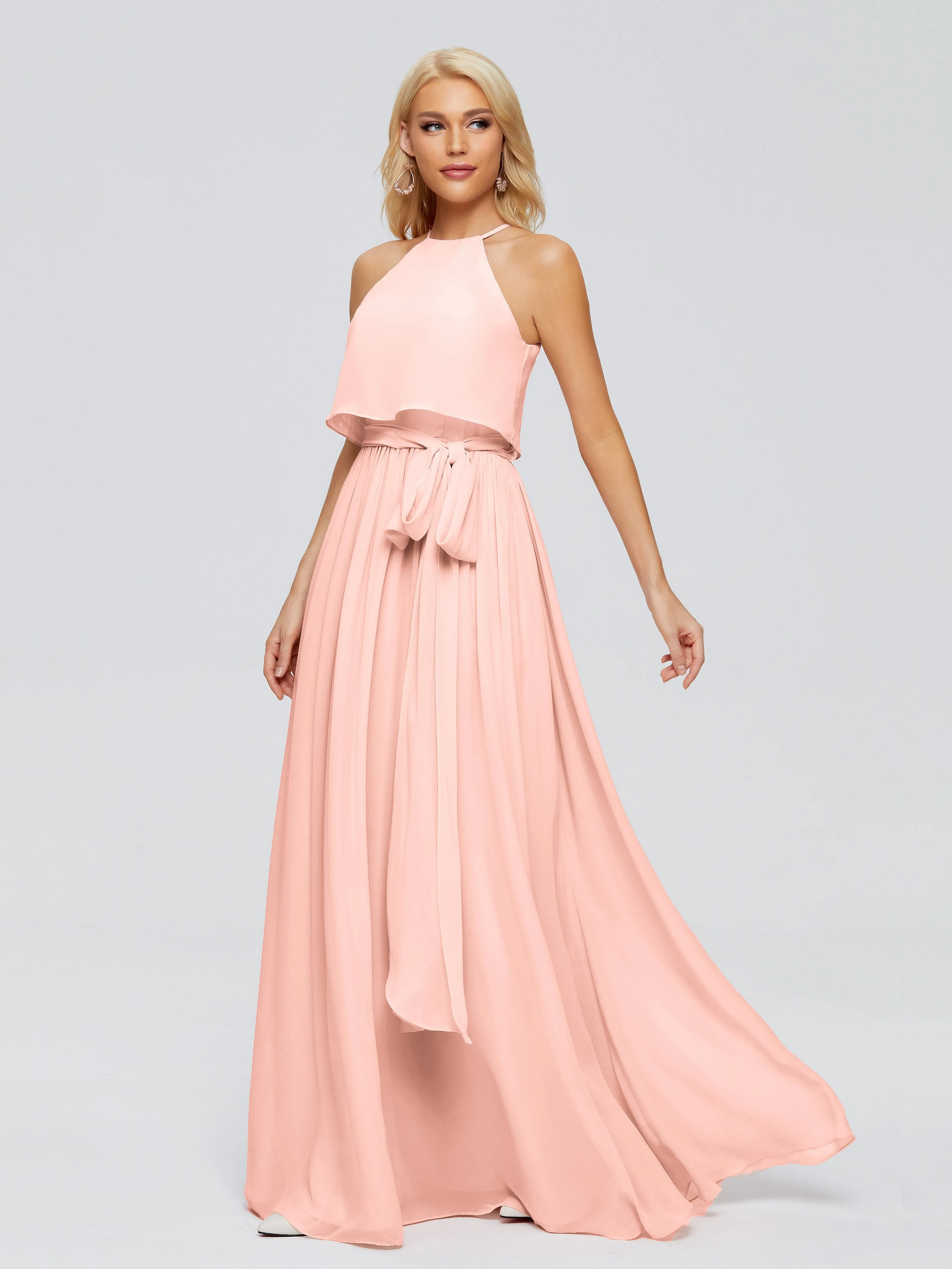 Nadey Casual Halter Chiffon Bridesmaid Dresses