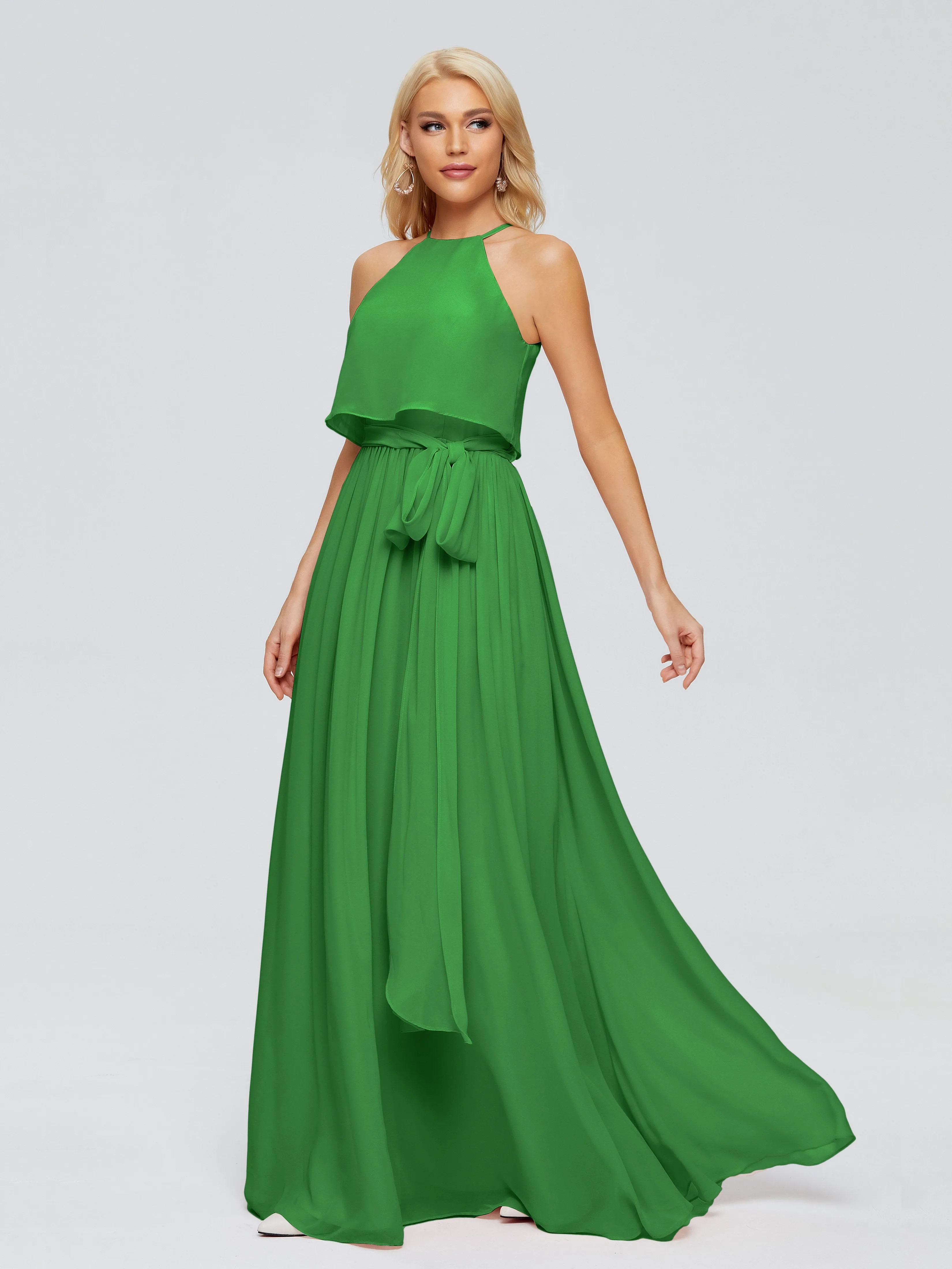 Nadey Casual Halter Chiffon Bridesmaid Dresses