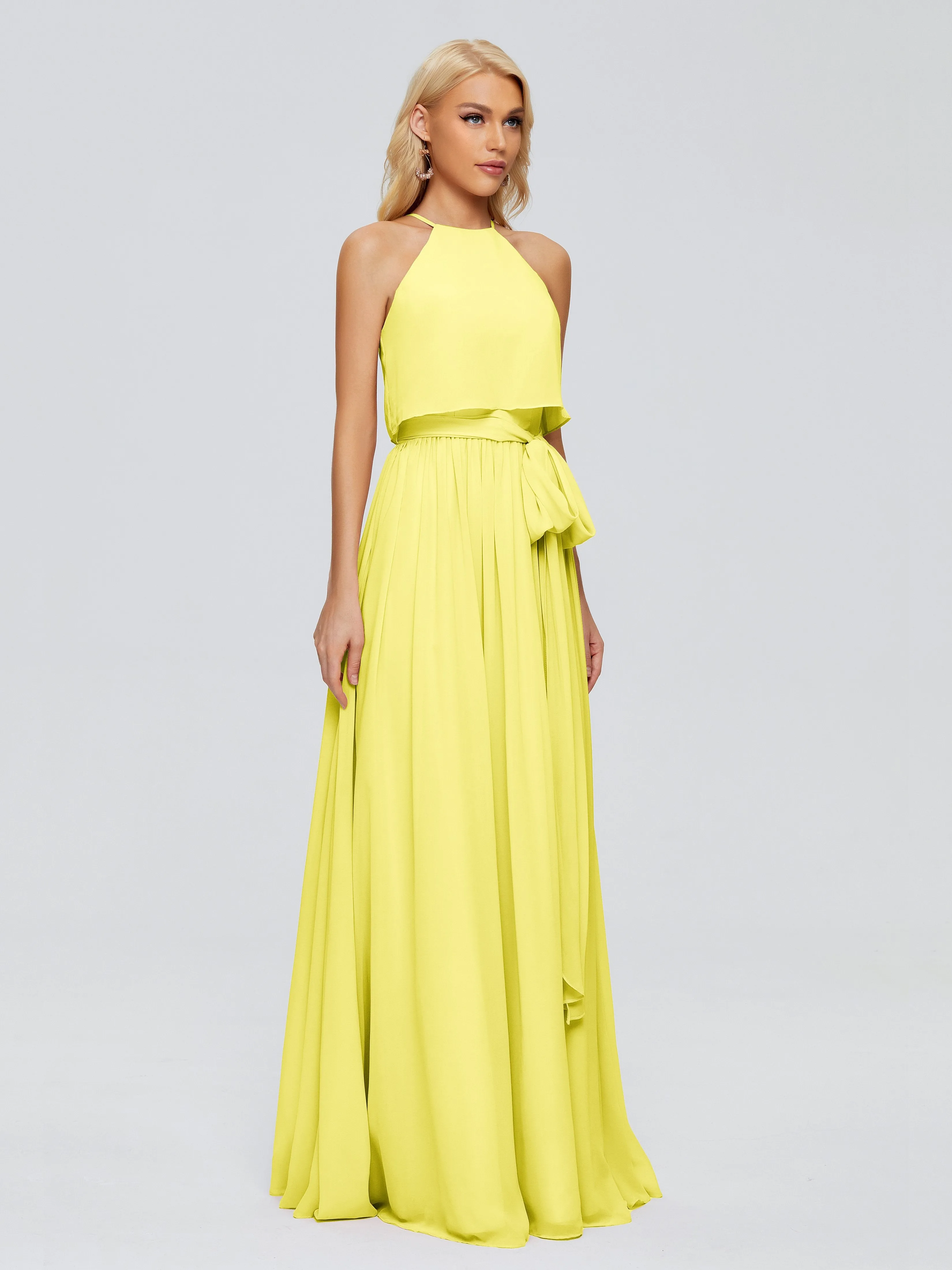 Nadey Casual Halter Chiffon Bridesmaid Dresses