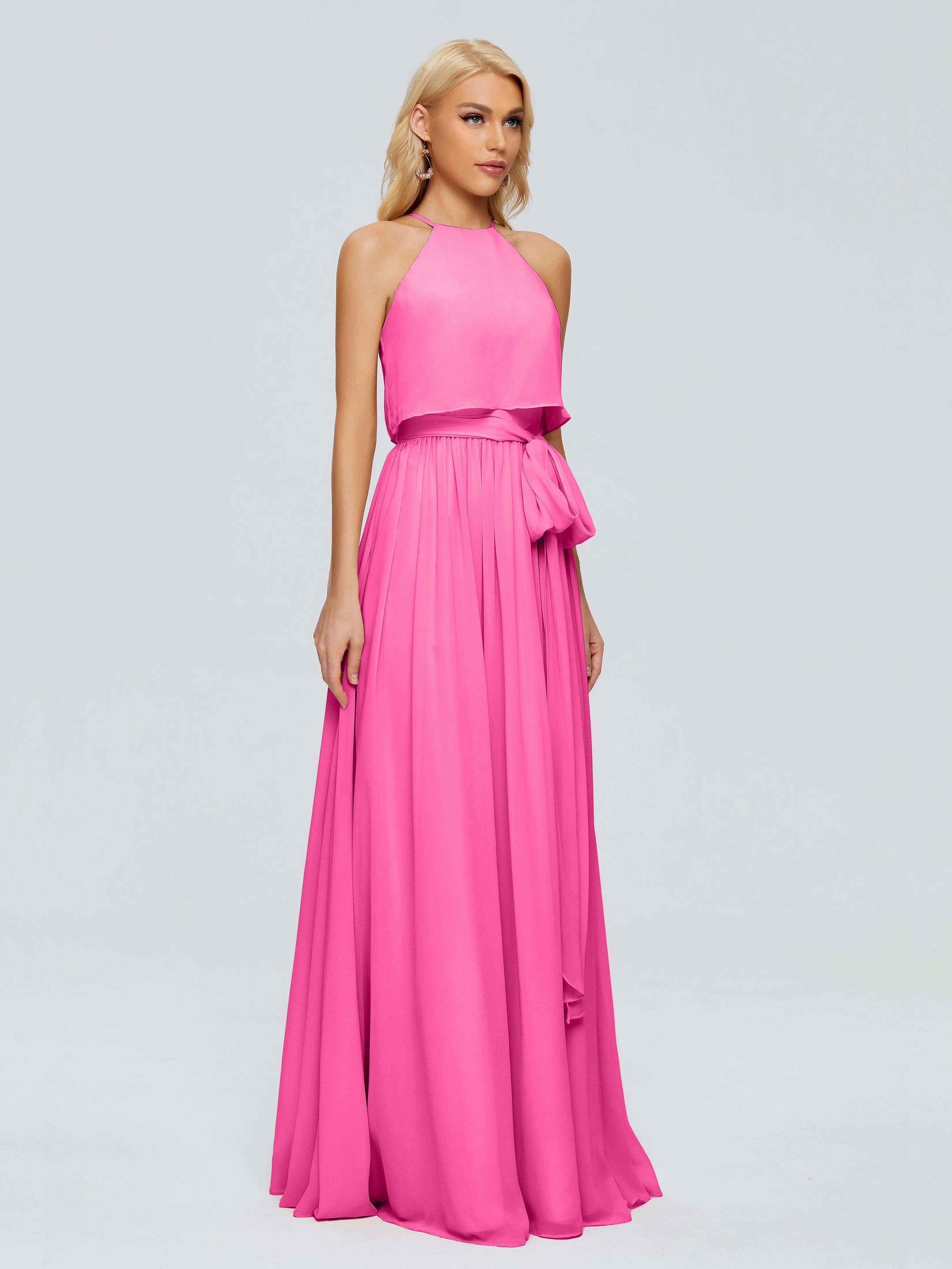 Nadey Casual Halter Chiffon Bridesmaid Dresses