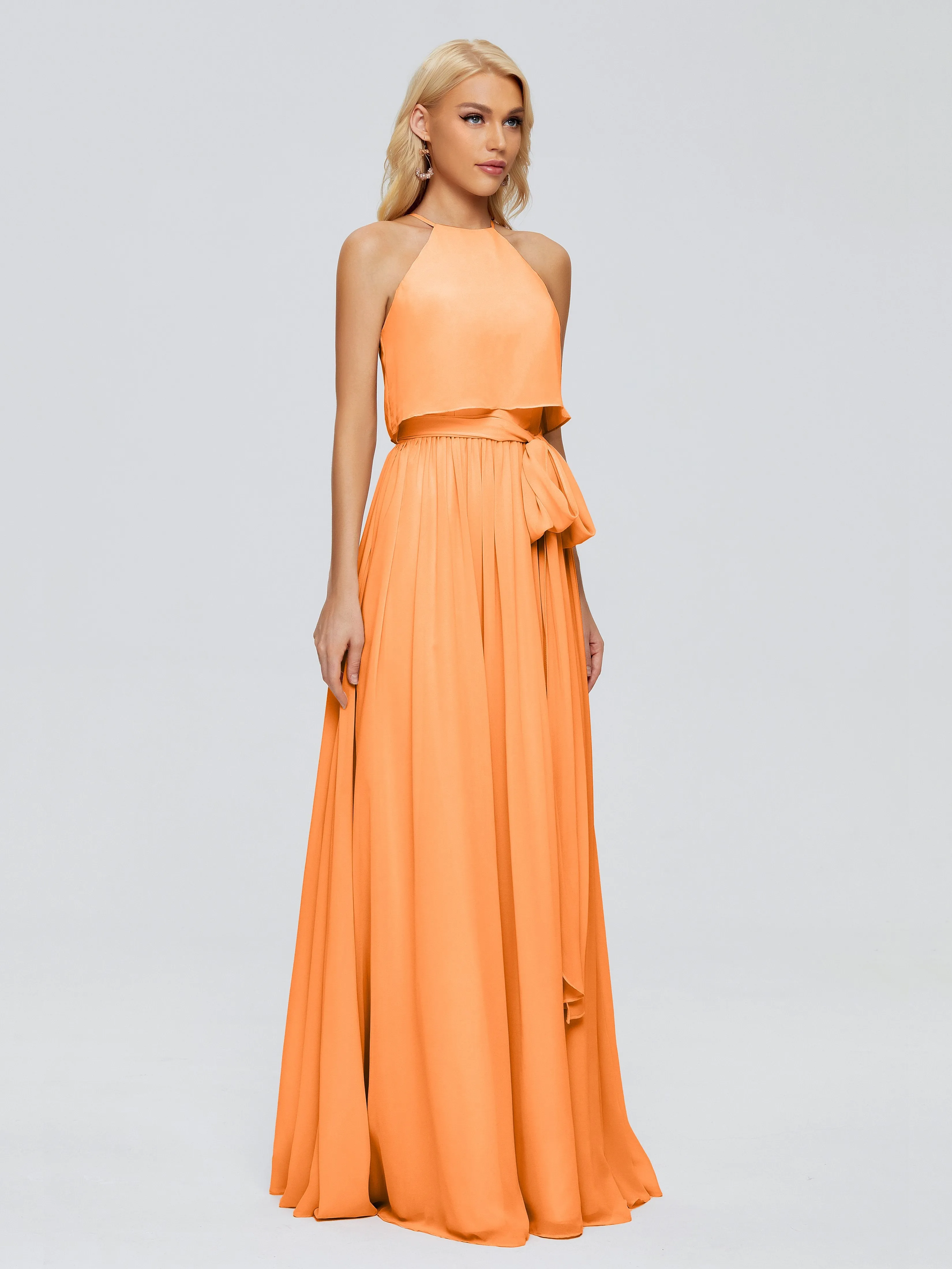 Nadey Casual Halter Chiffon Bridesmaid Dresses