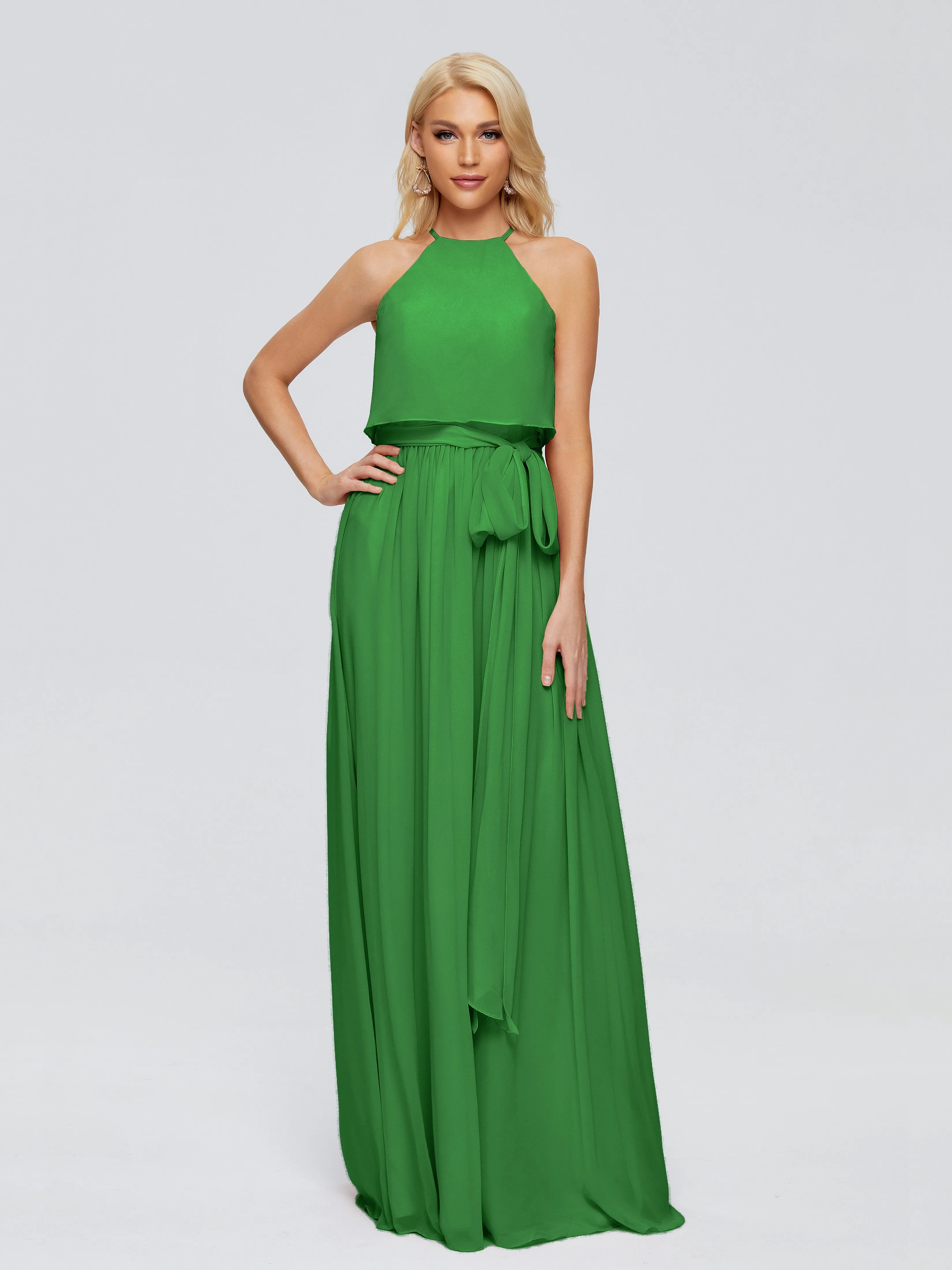 Nadey Casual Halter Chiffon Bridesmaid Dresses