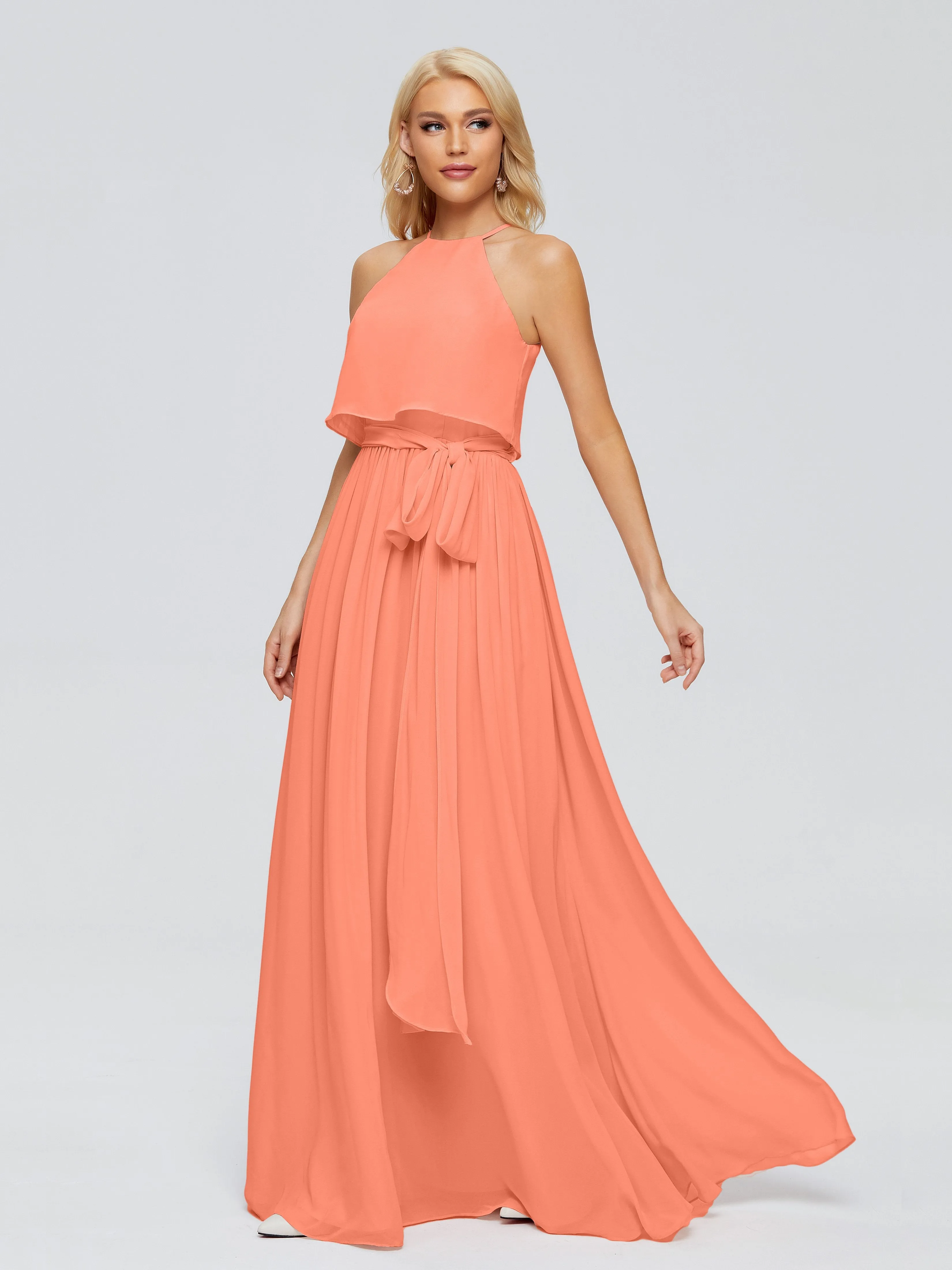 Nadey Casual Halter Chiffon Bridesmaid Dresses