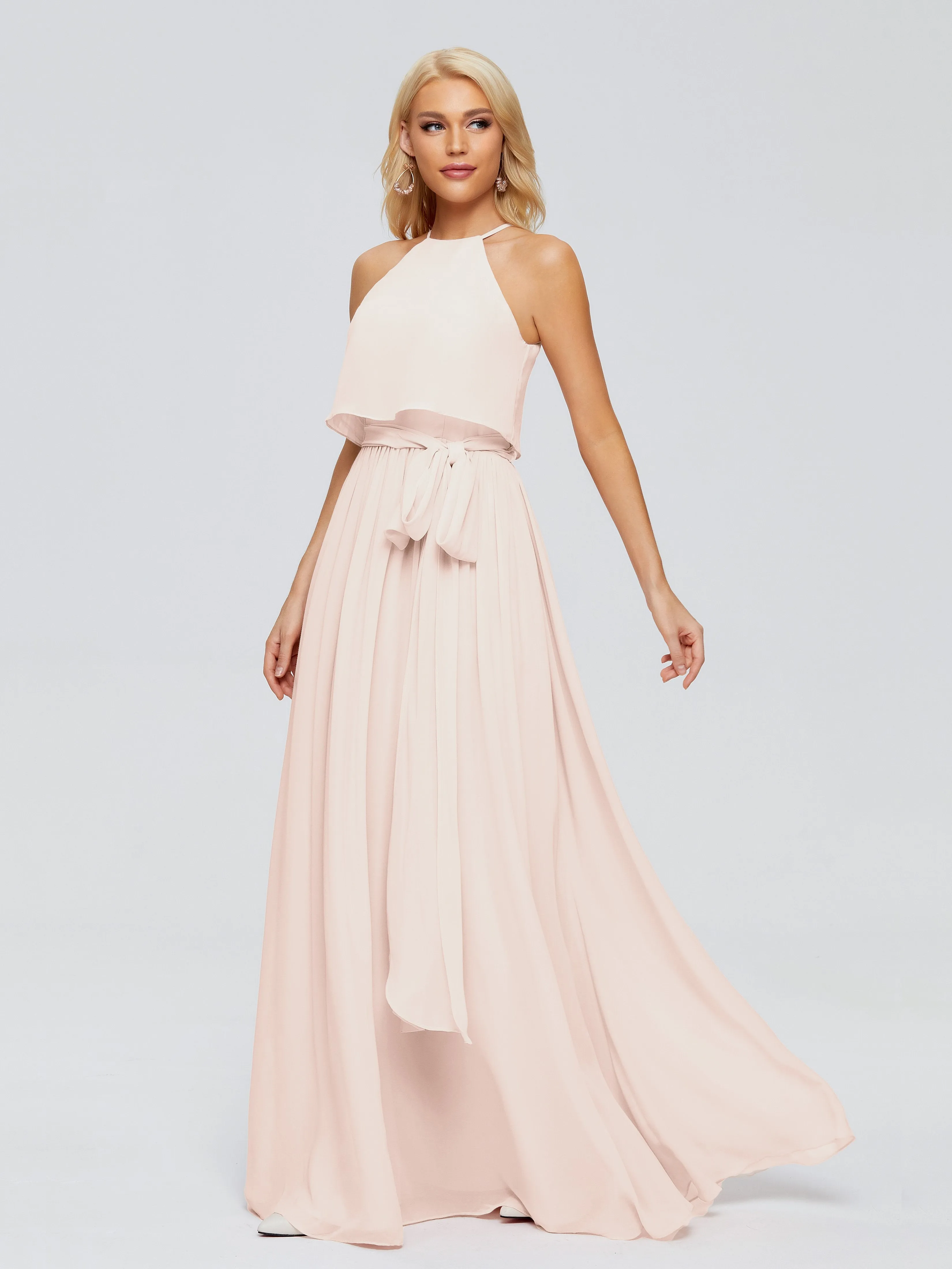 Nadey Casual Halter Chiffon Bridesmaid Dresses