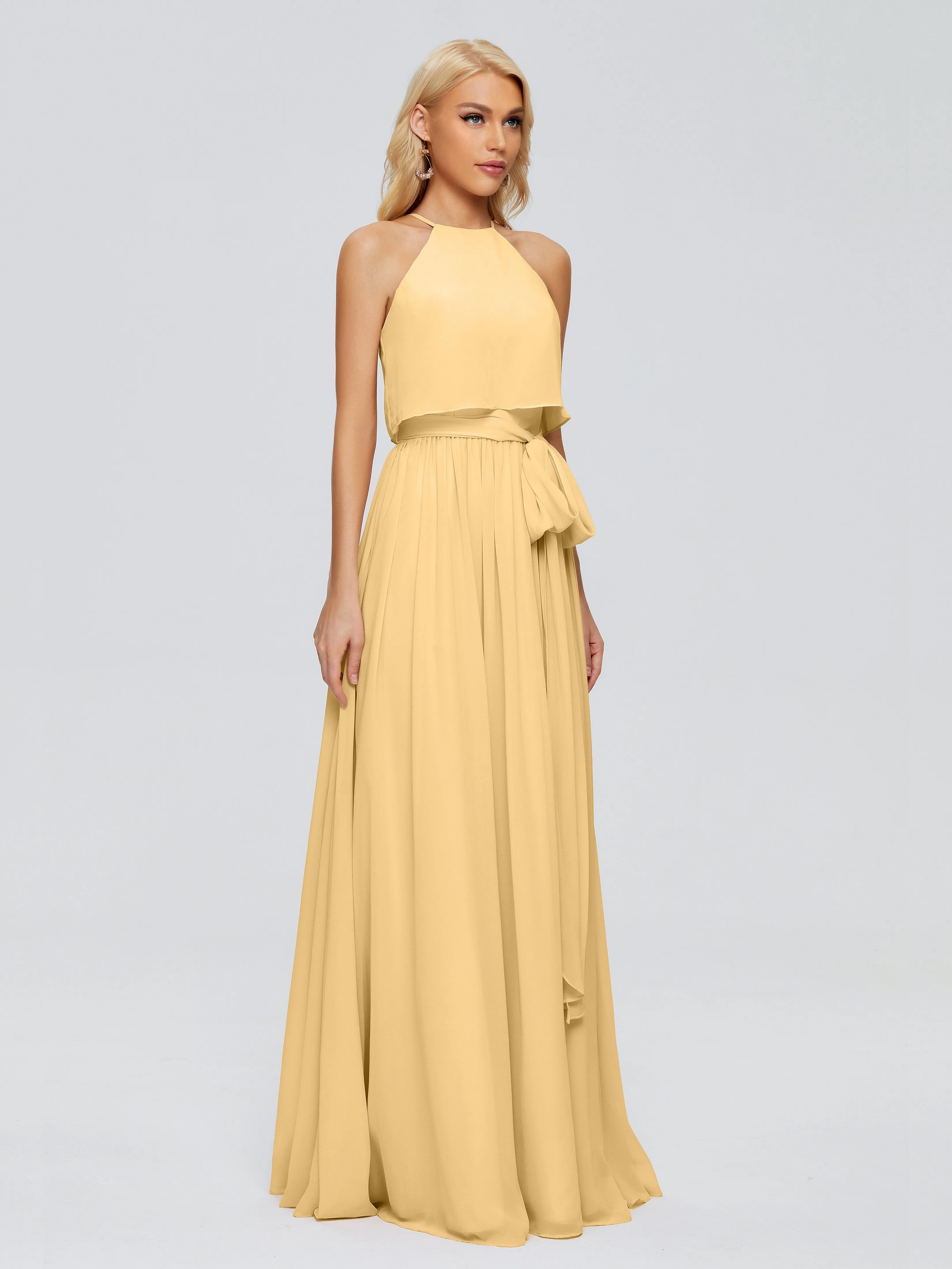 Nadey Casual Halter Chiffon Bridesmaid Dresses