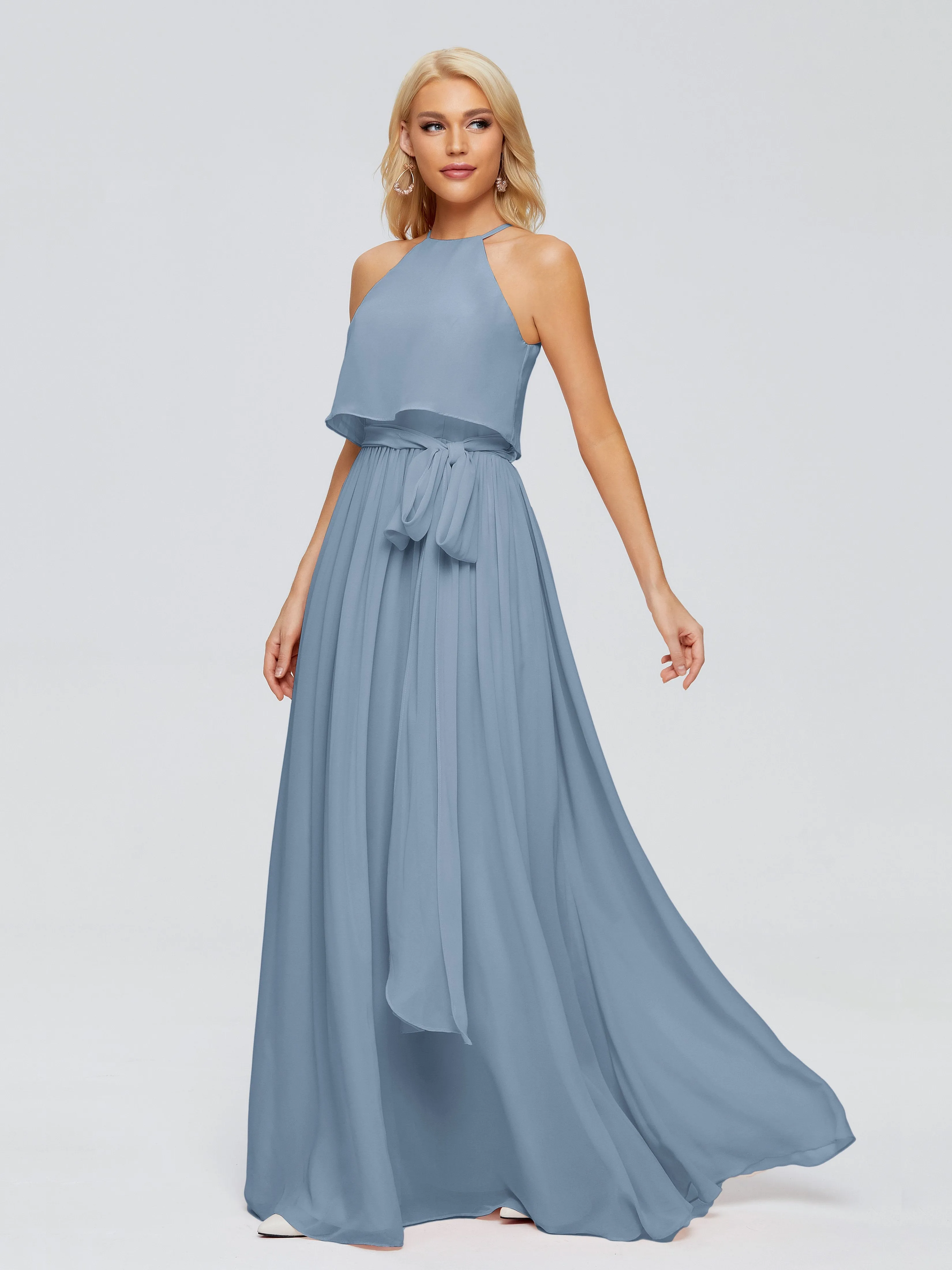 Nadey Casual Halter Chiffon Bridesmaid Dresses