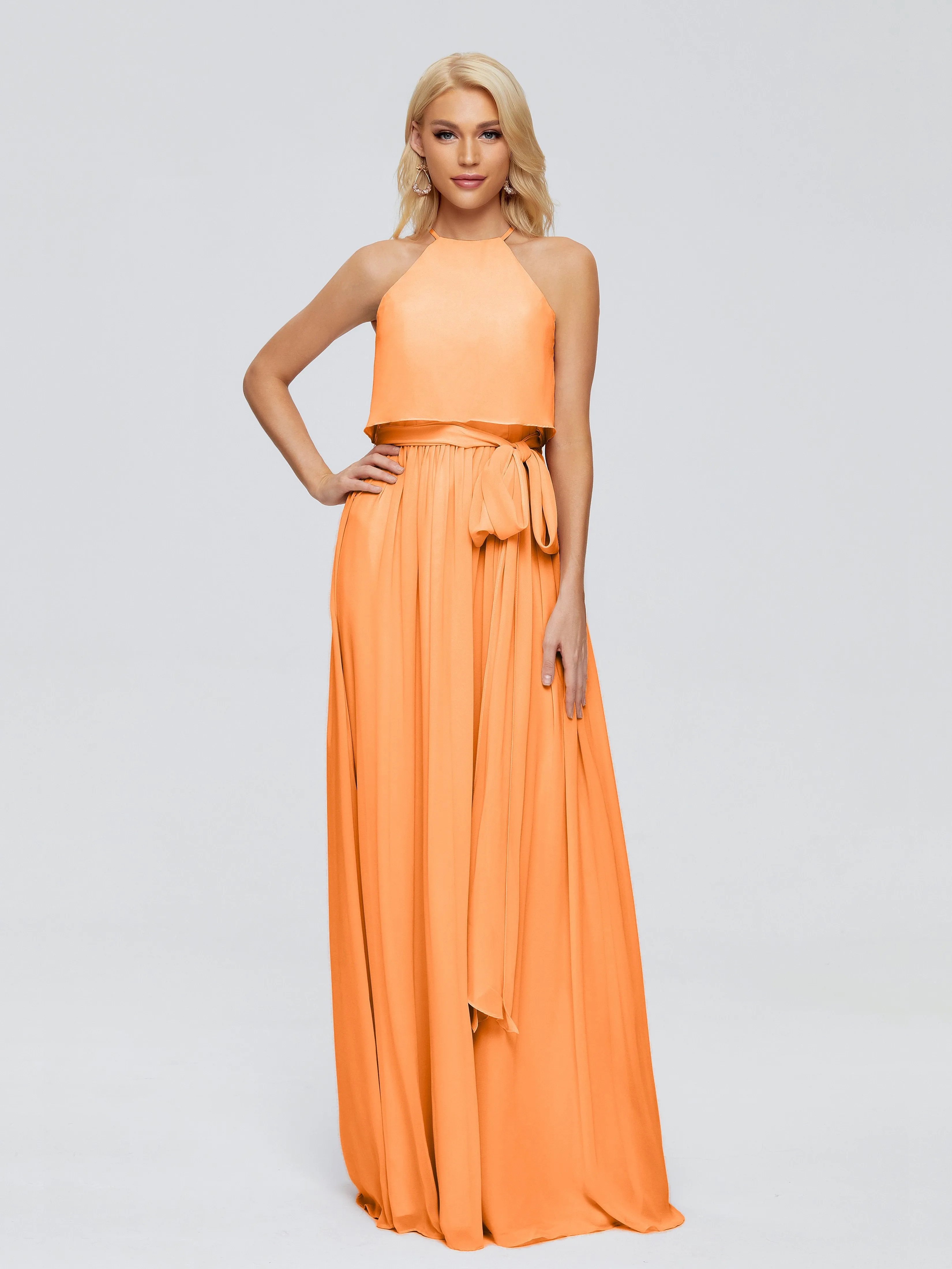 Nadey Casual Halter Chiffon Bridesmaid Dresses