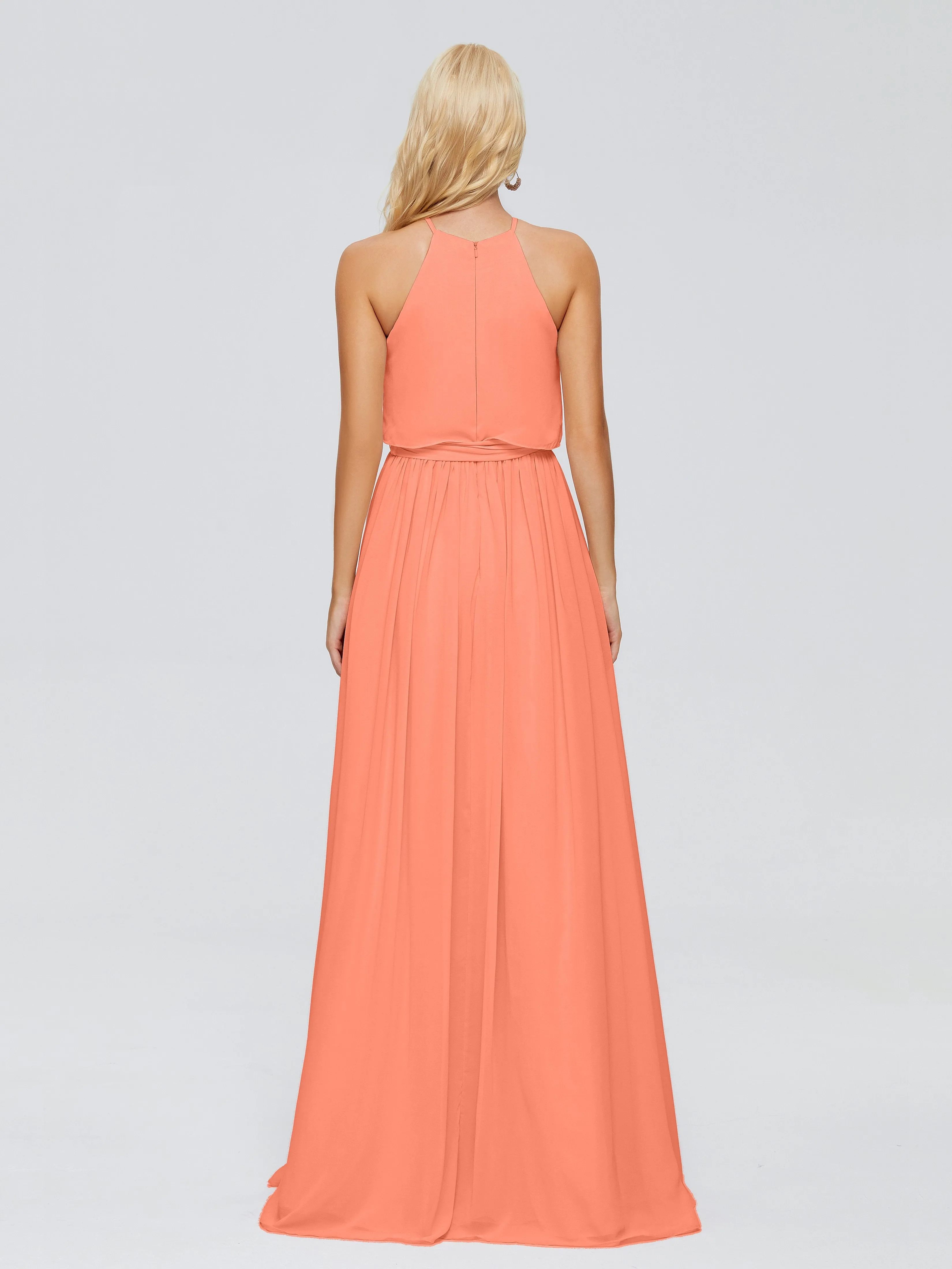 Nadey Casual Halter Chiffon Bridesmaid Dresses