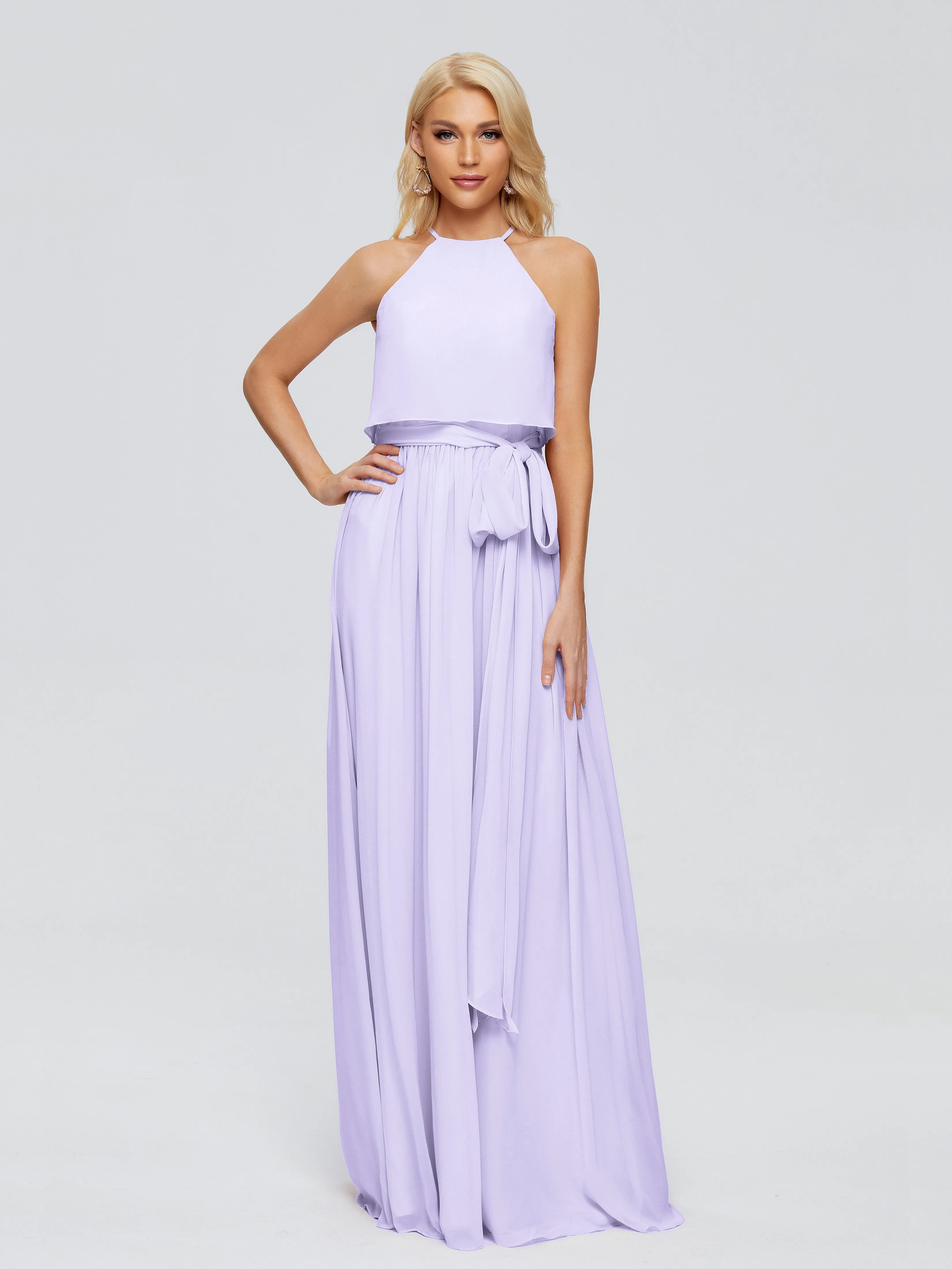 Nadey Casual Halter Chiffon Bridesmaid Dresses