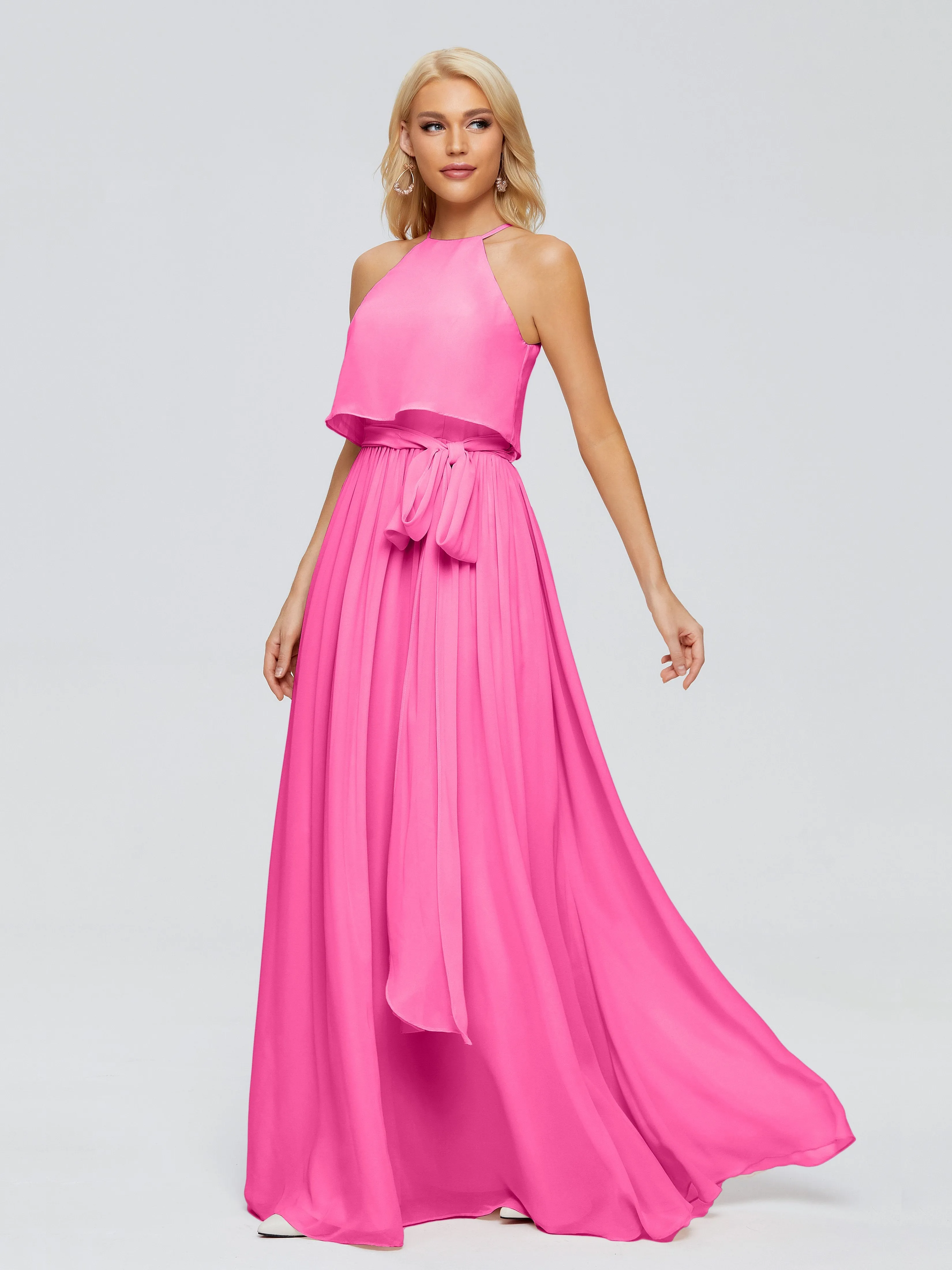 Nadey Casual Halter Chiffon Bridesmaid Dresses