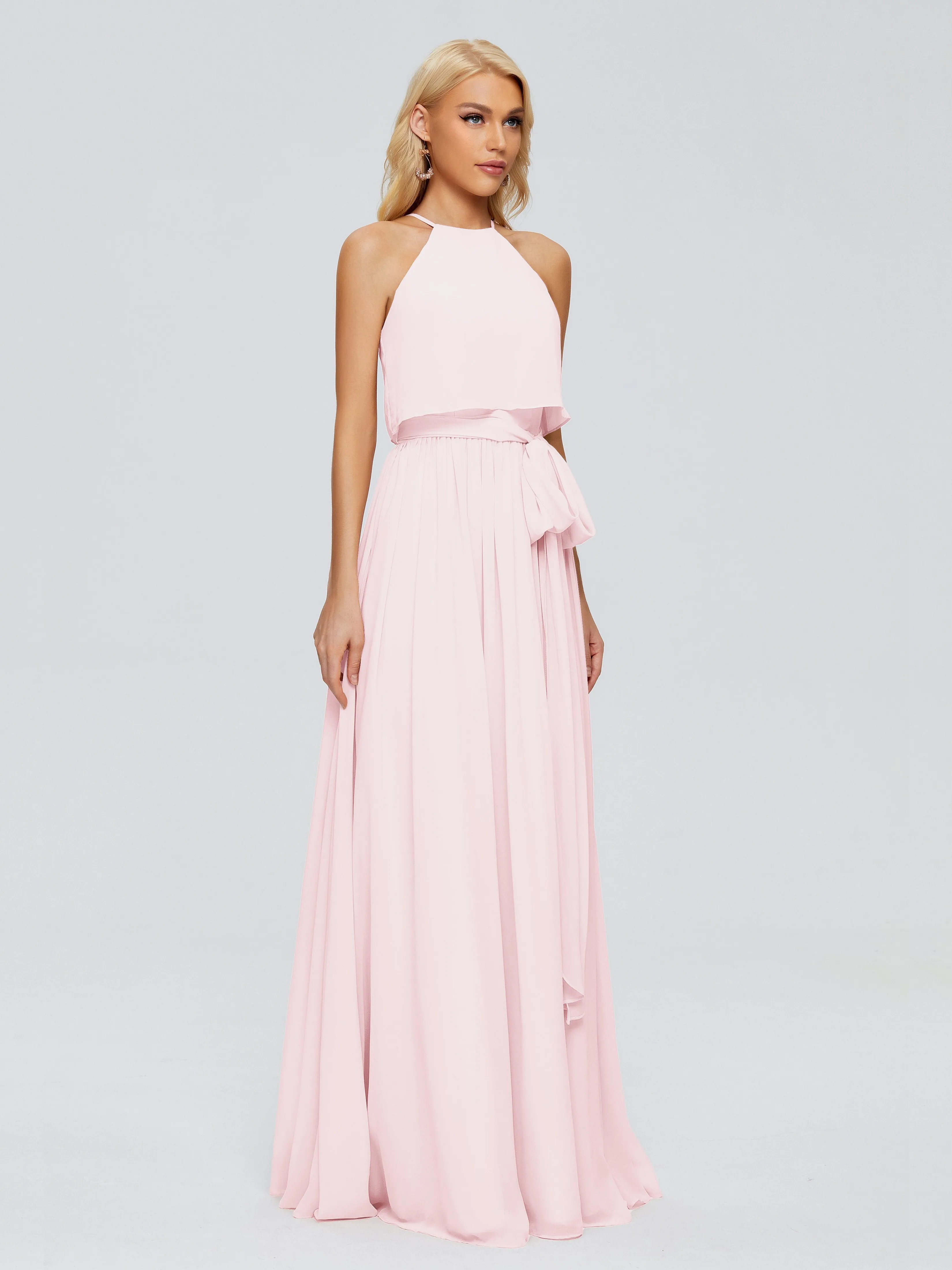 Nadey Casual Halter Chiffon Bridesmaid Dresses