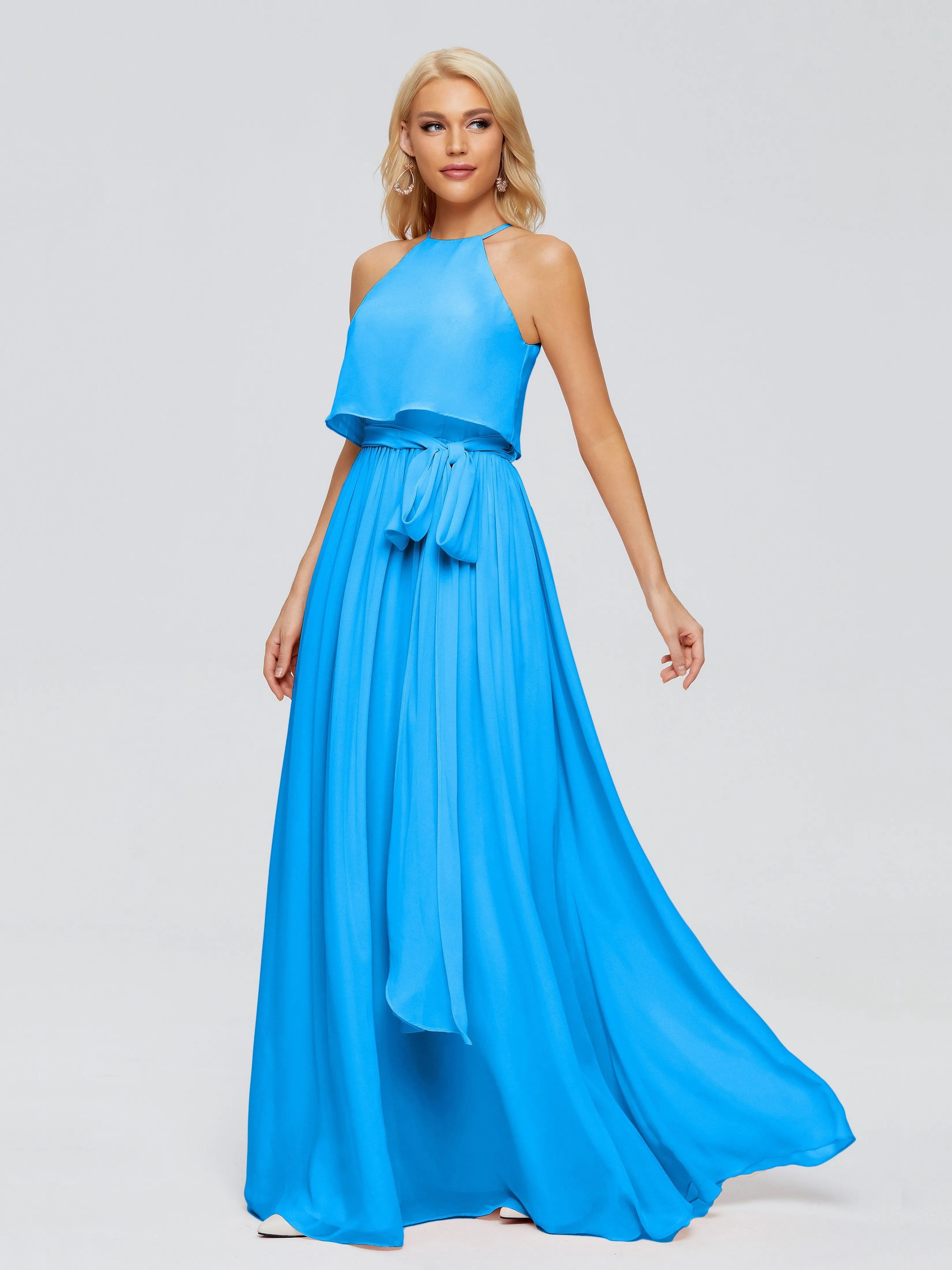 Nadey Casual Halter Chiffon Bridesmaid Dresses