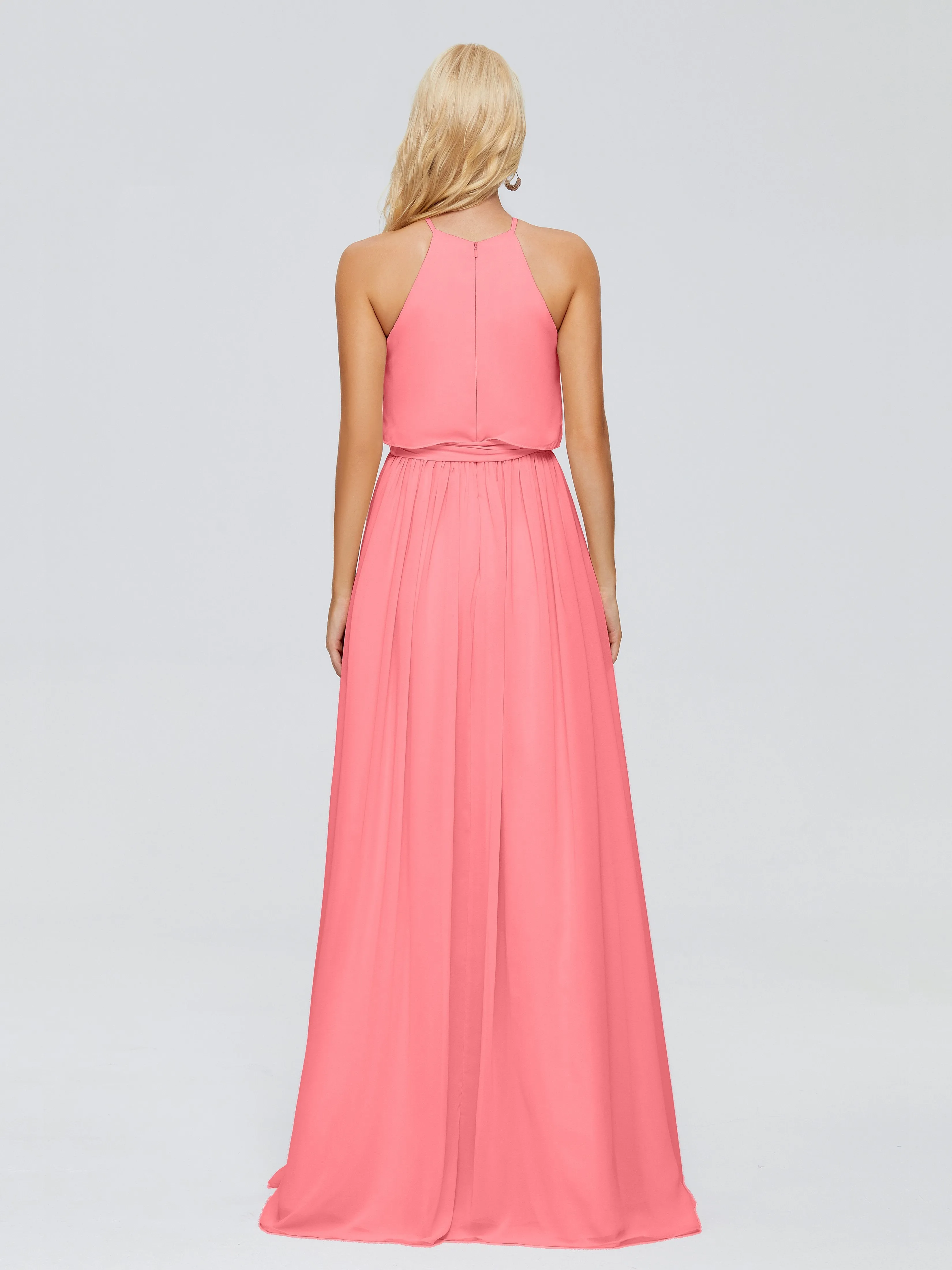 Nadey Casual Halter Chiffon Bridesmaid Dresses